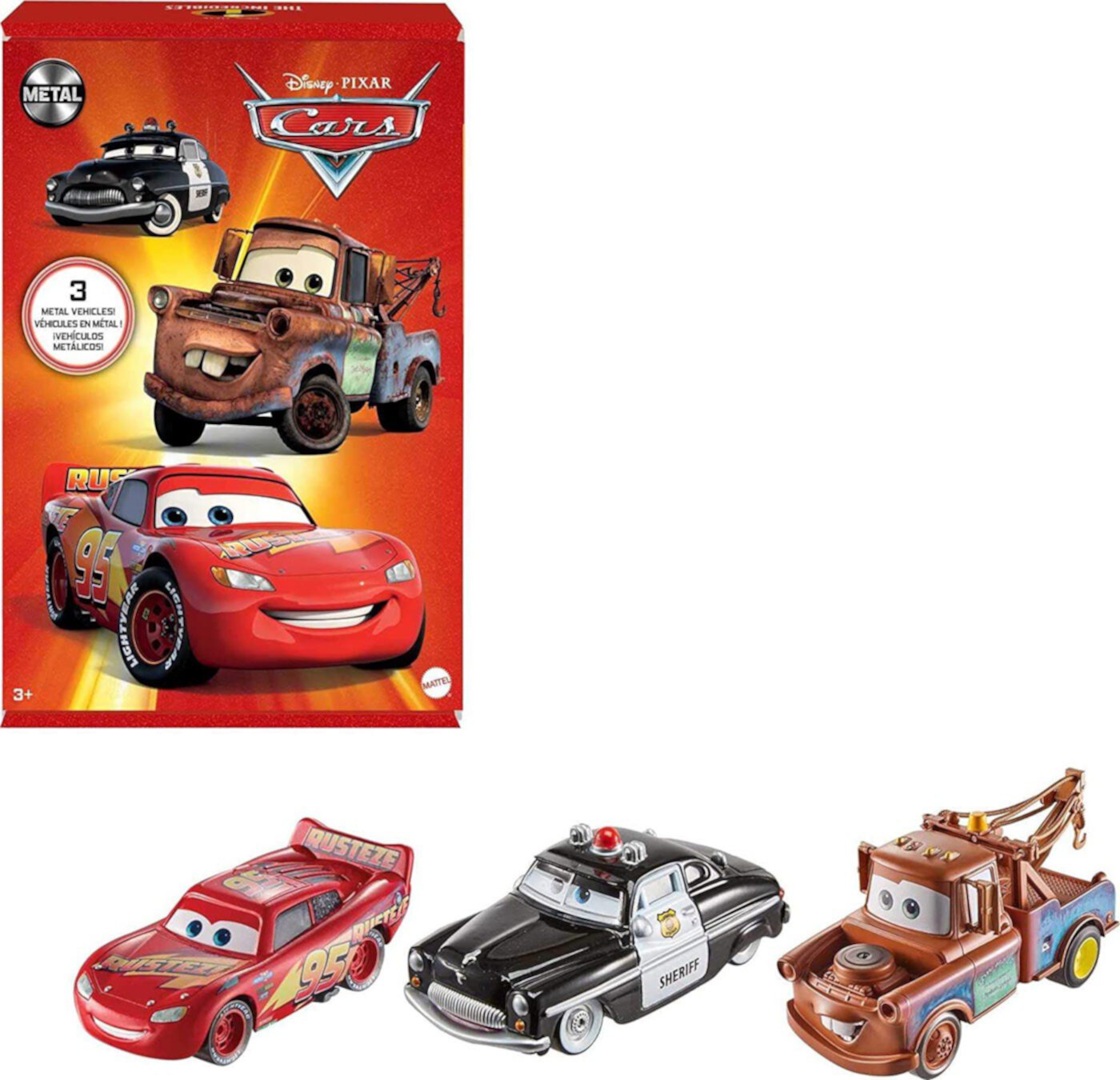 Disney / Pixar Cars Cars 3 Sheriff, Mater & Lightning McQueen Diecast 3-Pack Disney Pixar