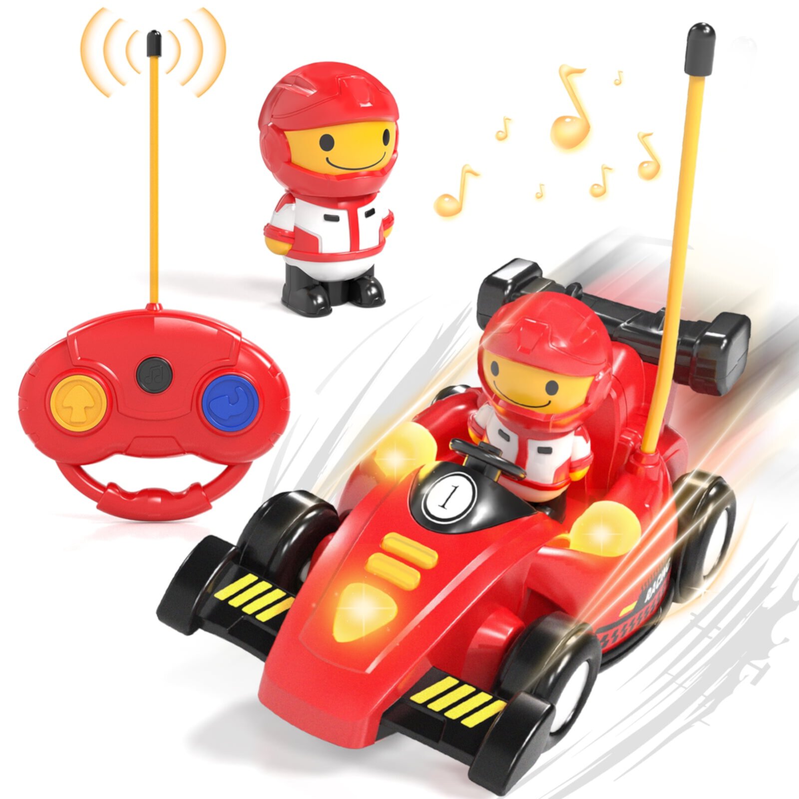 Remote Control Cartoon Cars for Toddlers, Race RC Car - Toys for 2 3 4 5 Year Old Boy - Easter Birthday Toy Gift Ideas for Toddler Lehoo Castle