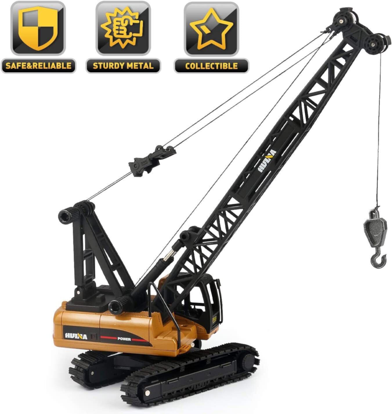 Construction Trucks Toys Crane Truck for Kids,  1/50 Scale Alloy Metal Construction Vehicles Crawler Crane Machine Model Toy for Boys Tyethy