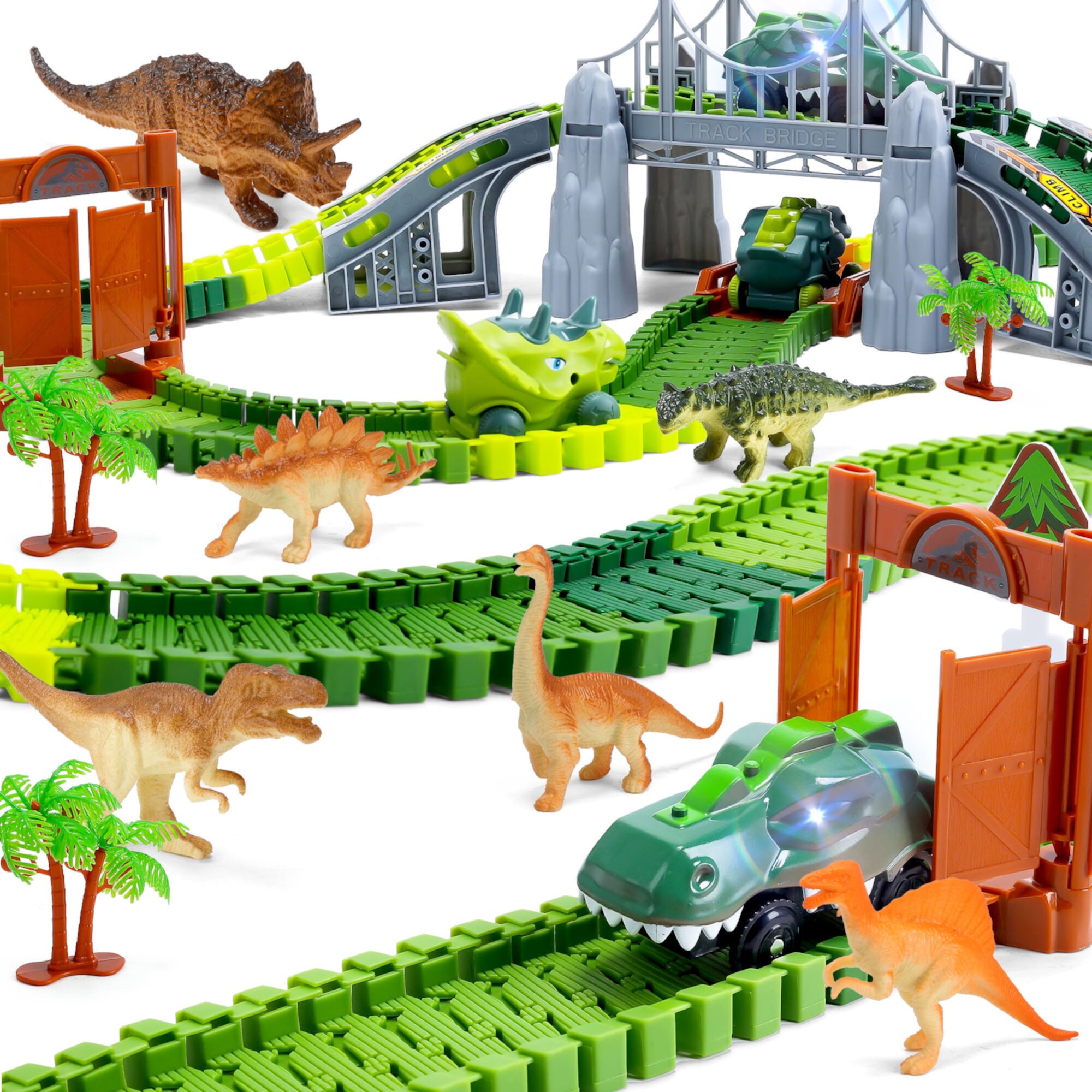 Dinosaur Tracks Toys, Flexible Dinosaur Track Toys Set, Perfect Birthday Gifts for 3 4 5 6 Years Old Boys Girls Kids, 169 PCS, Create Your Dinosaur World Generic