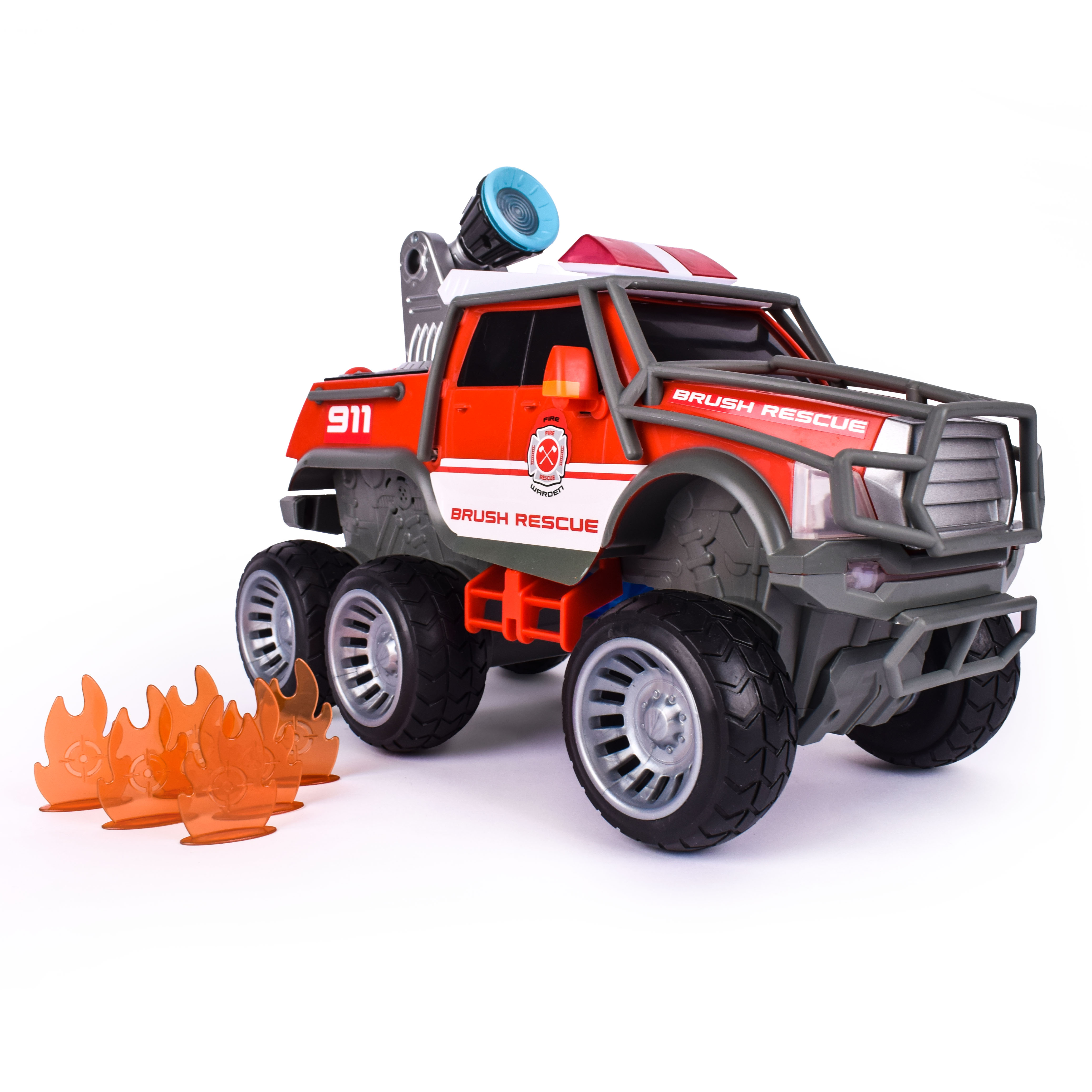 Maxx Action Fire Rescue - Brush Firetruck with Lights, Sounds, Motorized Drive & Shooting Water Maxx Action