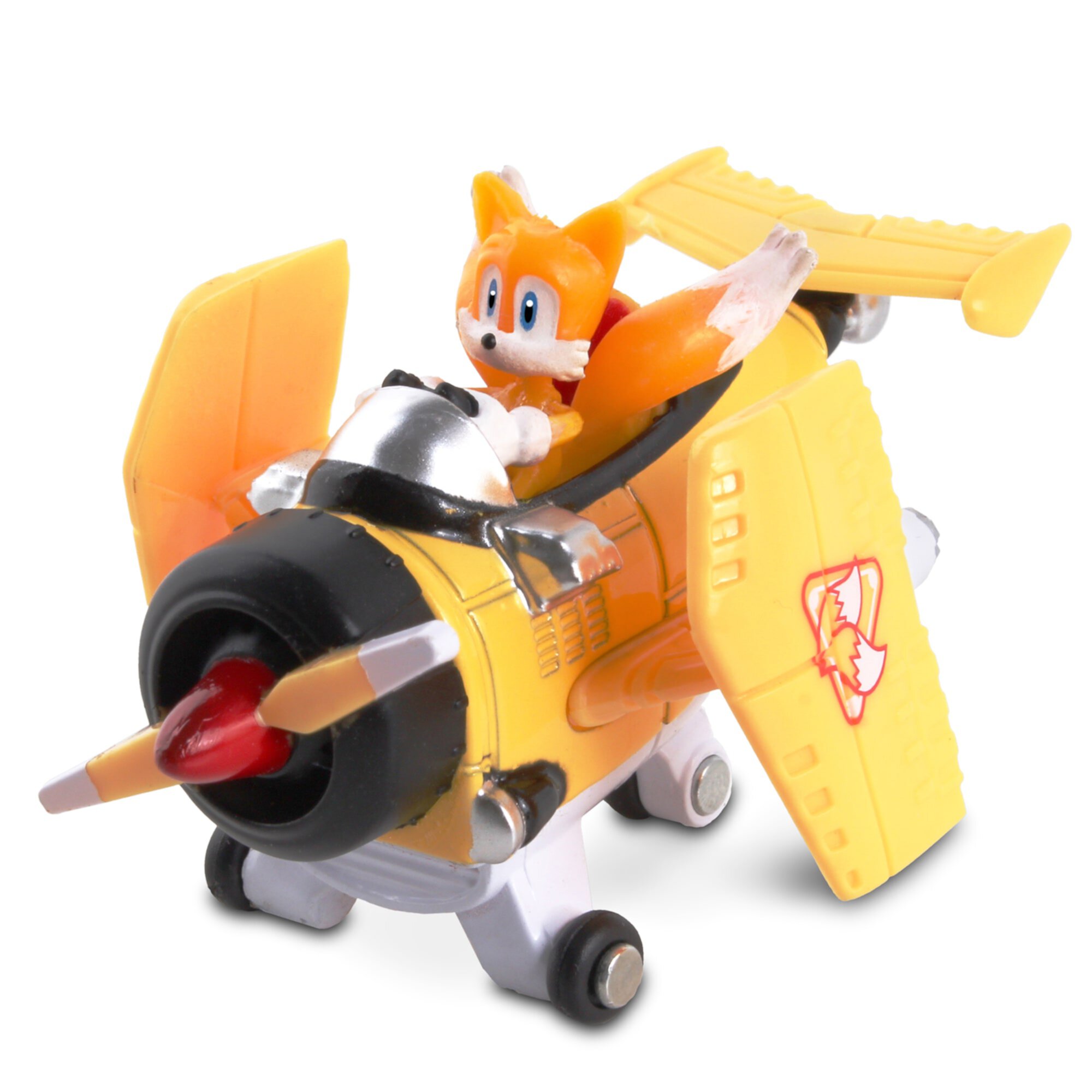 Sonic & Sega All-Stars Racing: Tails Diecast Propeller Plane - 1:64 Collectible Real Metal Diecast Race Car (6424), NKOK, Sonic The Hedgehog, Freewheel Push Car, Ages 8+ Sonic