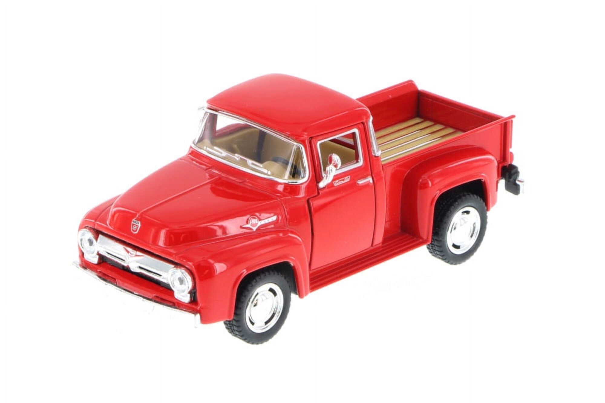 1956 Ford F-100 Pickup Truck, Red - Kinsmart 5385D - 1/38 Scale Diecast Model Toy Car (Brand New, but NOT IN BOX) KiNSMART