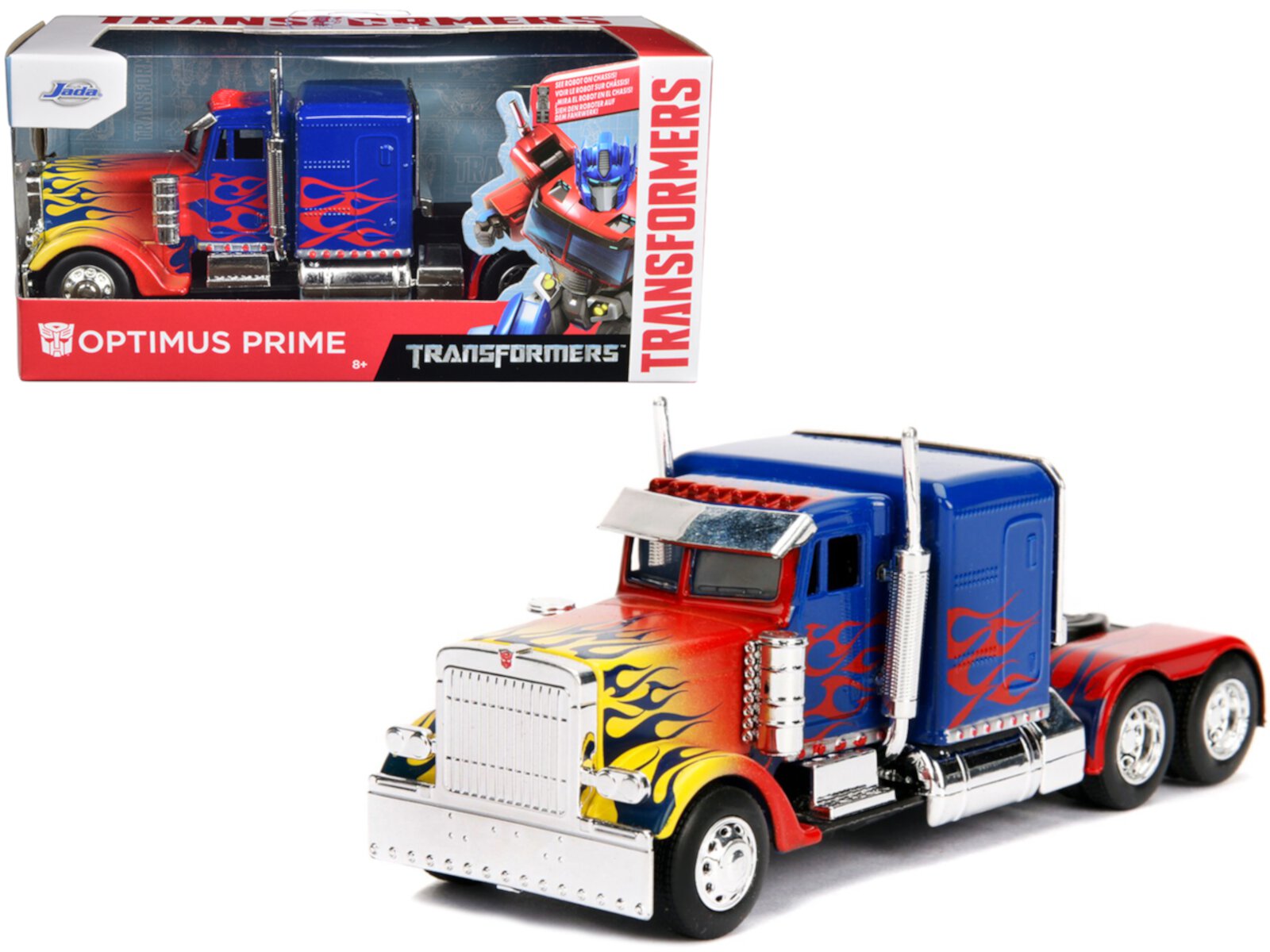 Optimus Prime Truck with Robot on Chassis from "Transformers" Movie "Hollywood Rides" Series 1/32 Diecast Model by Jada JADA TOYS