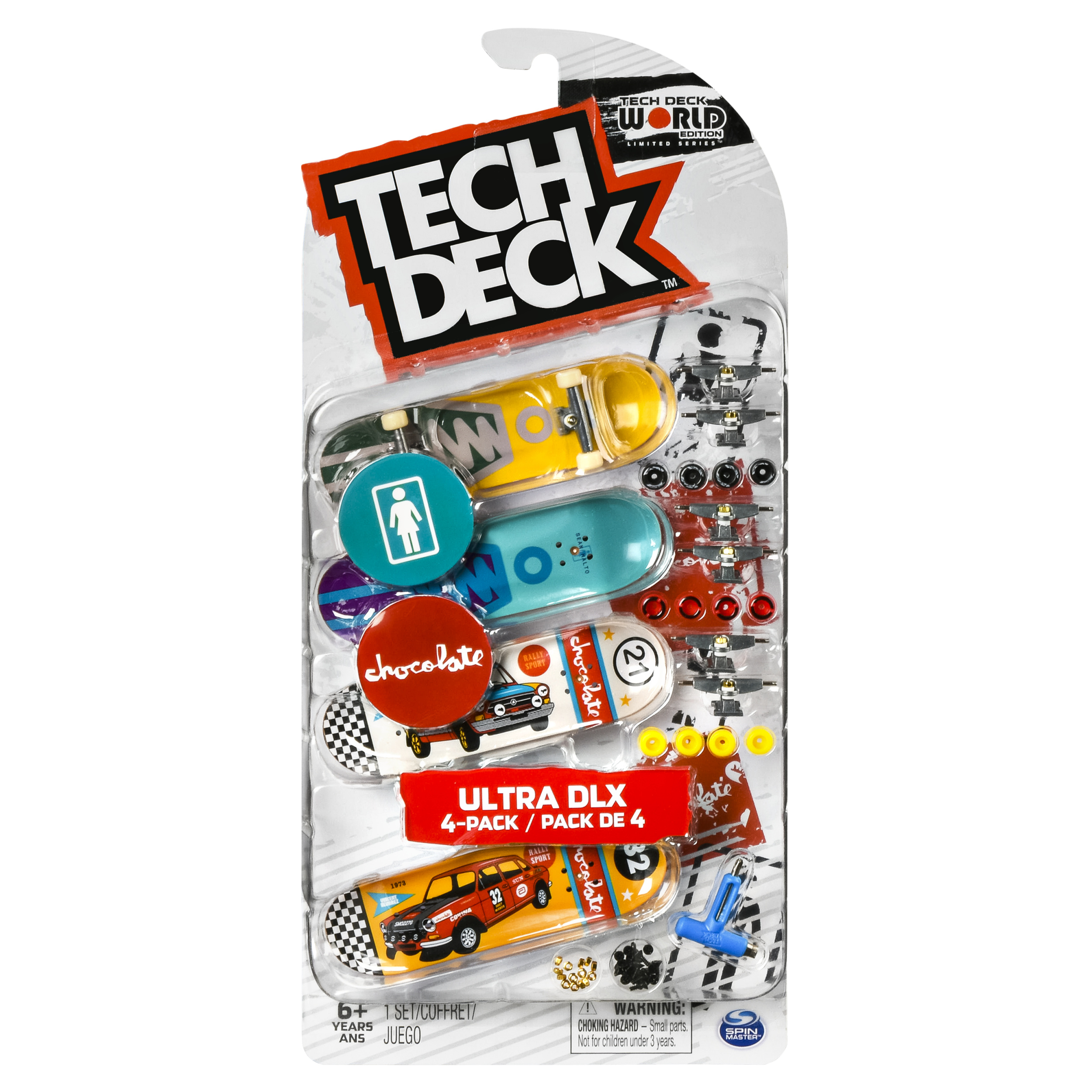 Tech Deck, Ultra DLX Fingerboard 4-Pack, Girl/Chocolate Tech Deck