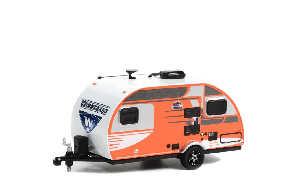 2016 Winnebago Winnie Drop Travel Trailer, Orange - Greenlight 34120D/48 - 1/64 scale Diecast Car Greenlight