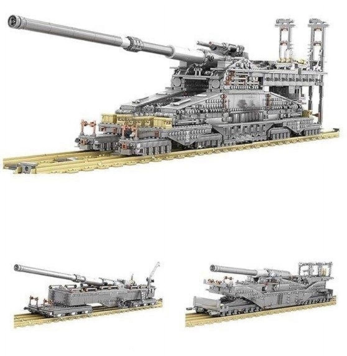 WW2 Gustav Dora Cannon Railway Gun WWII Building Blocks Toy Bricks Set | General Jim's Toys | Compatible with Lego, Cobi, Wange, Sembo and all major brick building brands. General Jim's Toys & Bricks