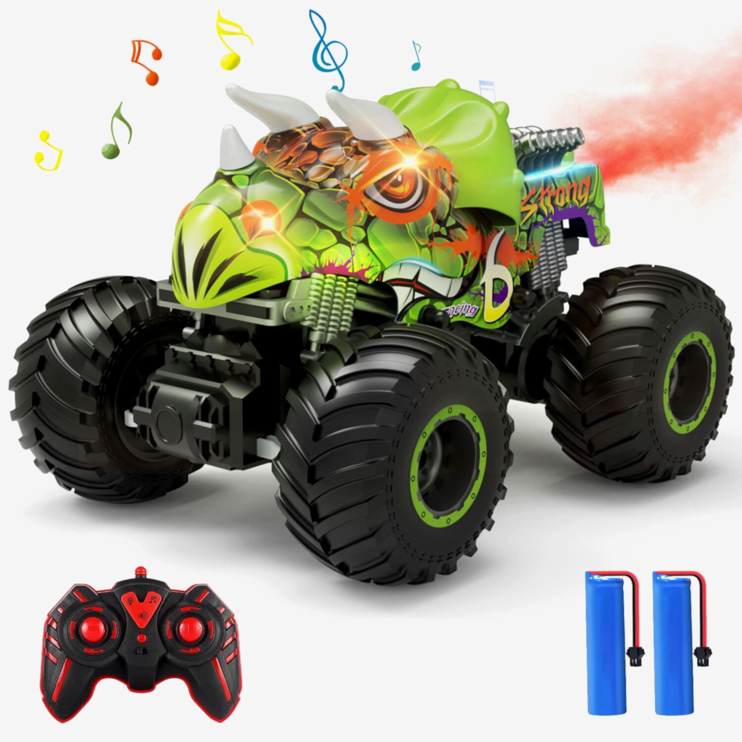 JoyStone Remote Control Monster Truck, 1:16 Monster Truck RC Trucks, 2.4GHz All Terrain Remote Control Monster Cars, Remote Monster Car with Spray Music and Light for Boys 4-7 8-12 and Girls (Blue) JoyStone