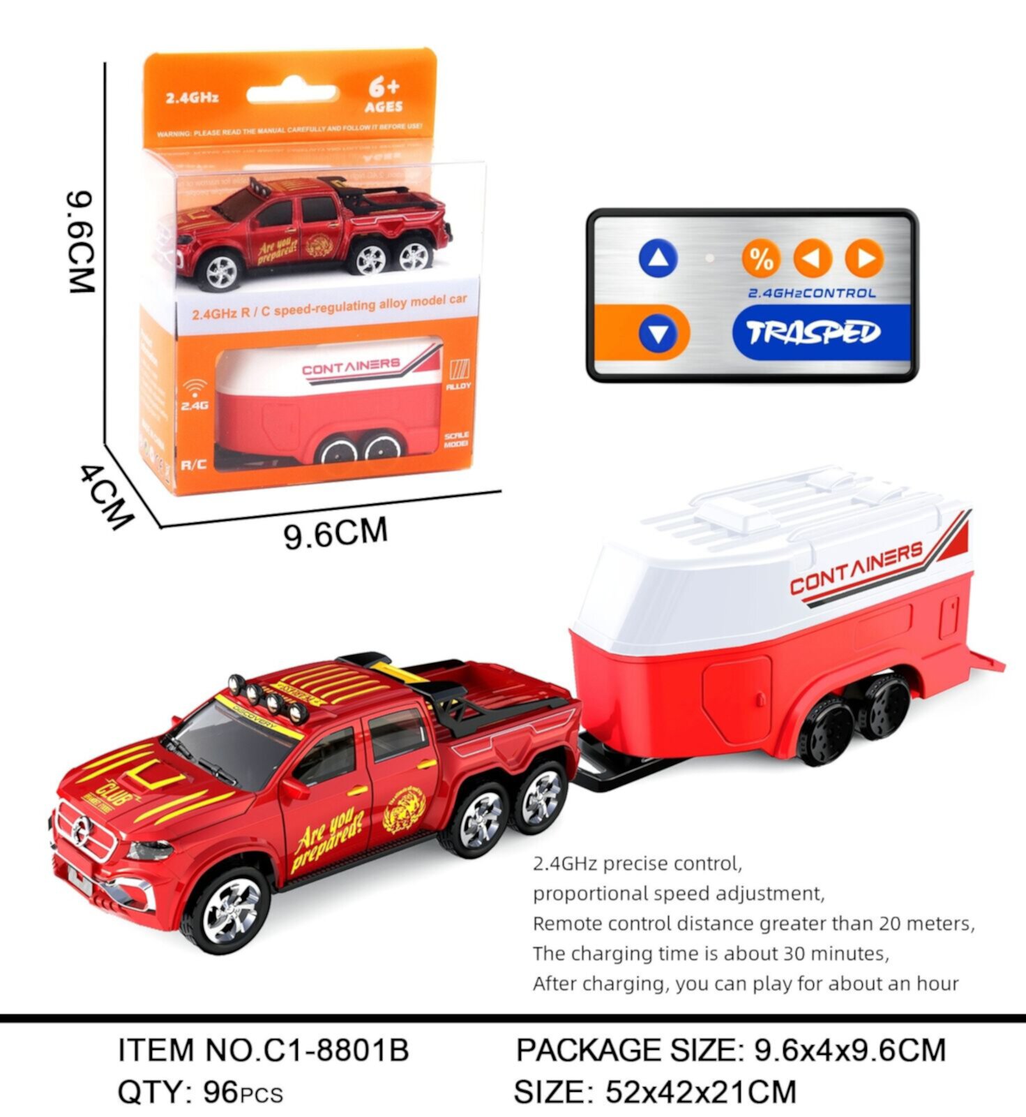 Mini Alloy Off-Road RC Car for Kids 6+: 1:64 Scale 2.4Ghz Remote Control Car Toys Strip Lights, USB Rechargeable - Ideal Festive Gift for Kids, Perfect Playtime Companion HGPS