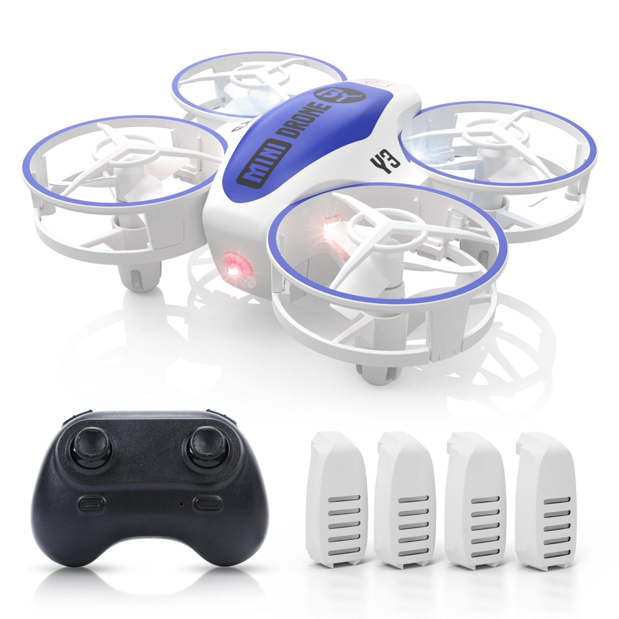 X11 Mini Drone for Kids & Beginners, Portable Hand Operated Propeller RC Quadcopter Drone with LED Light, 4 Batteries, 3D Flip, Auto Hovering Generic