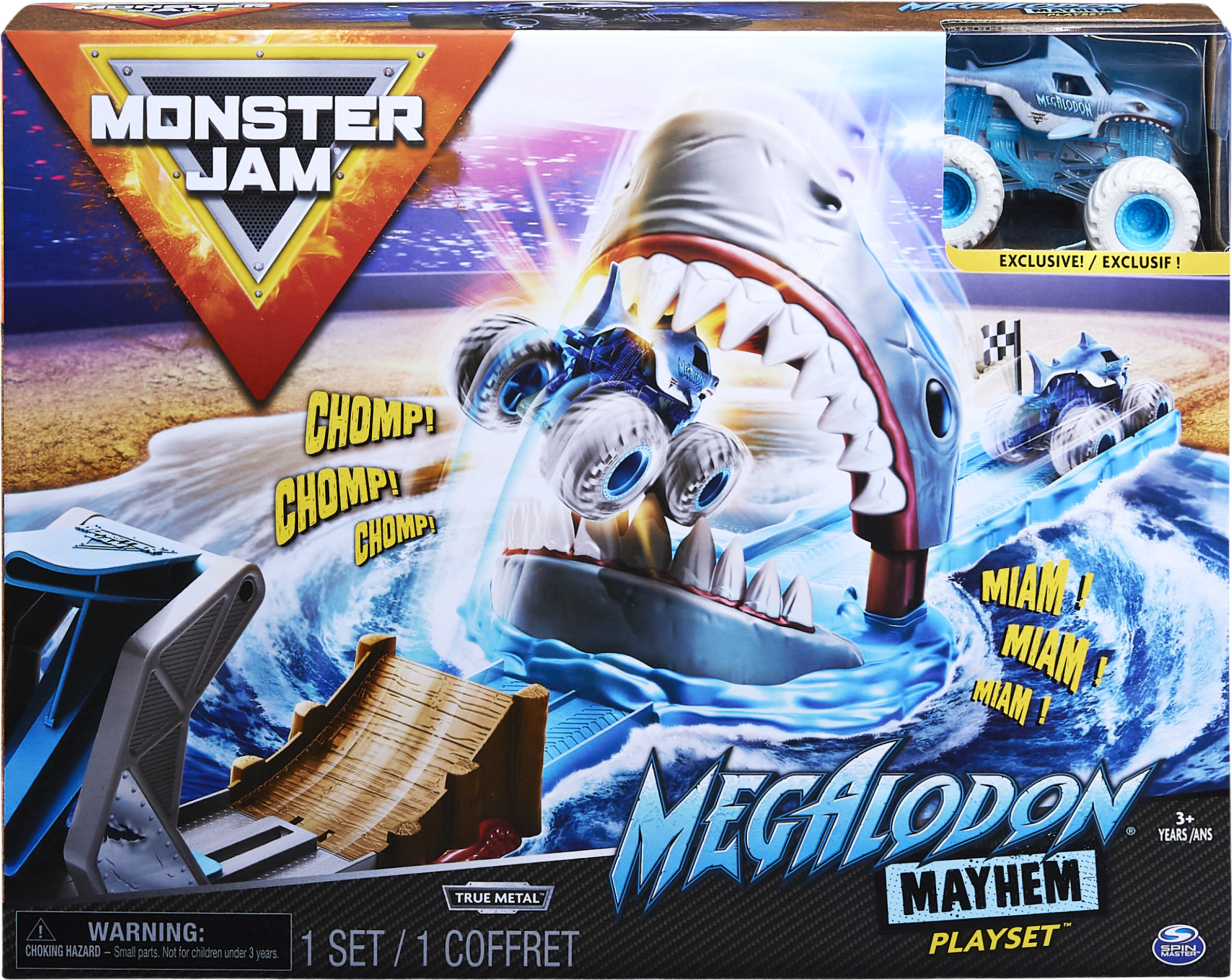 Monster Jam, Official Megalodon Mayhem Playset with Exclusive 1:64 Scale Monster Truck, Ages 3 and up Monster Jam