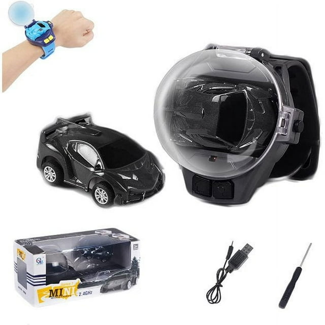 Mini Watch Control Car Cute RC Car Accompany with Your Kids Gift for Boys Kids on Birthday ChristmasWatch RC Car Toy（ 1-Pack Black） ZHANGHENG