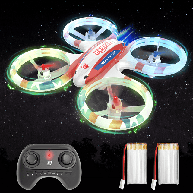 Drones for Kids, YCFUN LED Stunt Mini Drone for Beginners, RC Quadcopter Elctronic Toys Gifts for Boys Girls Kids, White YCFUN