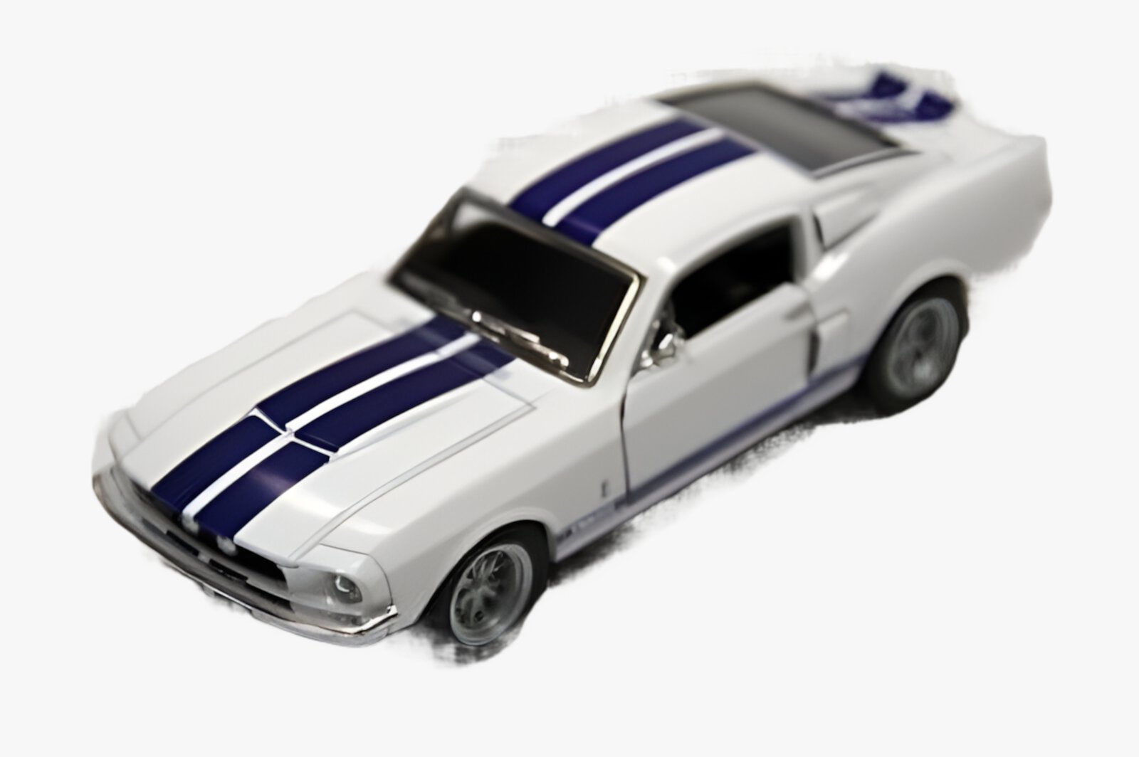 Kinsmart 5" 1967 Shelby GT-500 Ford Mustang Diecast Model Toy Car 1:38 White KiNSMART