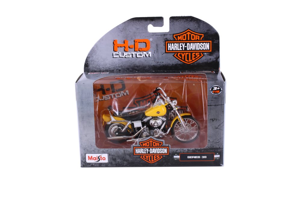 2001 Harley Davidson FXDWG Dyna Wide Glide, Yellow- Maisto 31360/39 - 1/18 scale Diecast Motorcycle Maisto