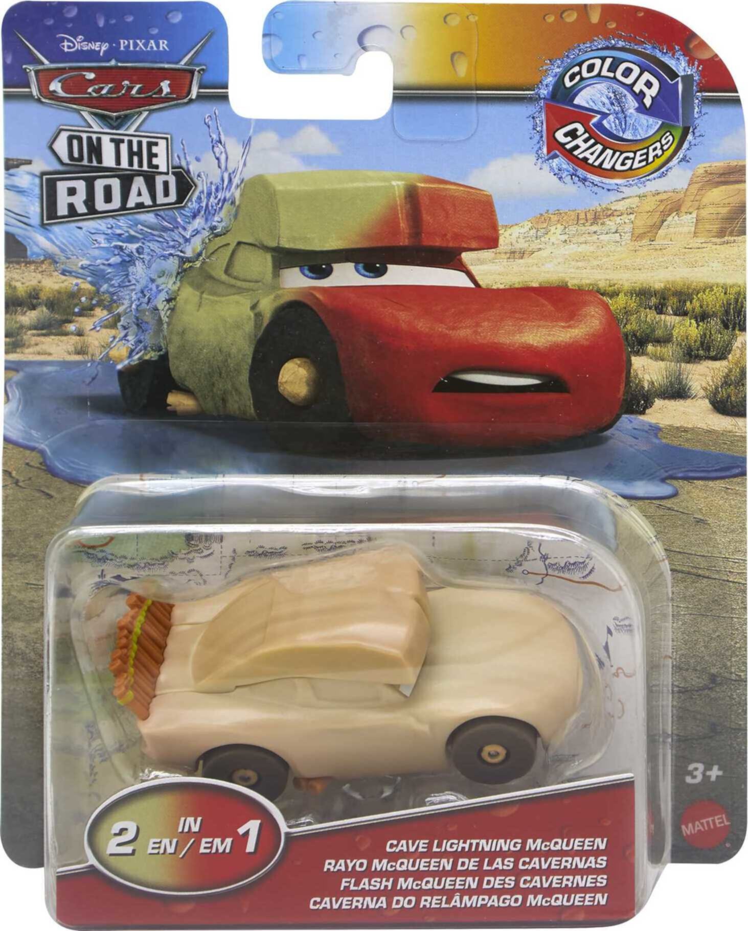 Disney Pixar Cars On The Road Color Changers Cave Lightning McQueen Toy Car in 1:55 Scale Disney Pixar Cars