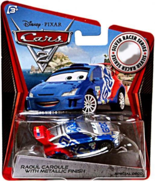 Disney Cars Silver Racer Series Raoul Caroule with Metallic Finish Diecast Car Disney Pixar Cars