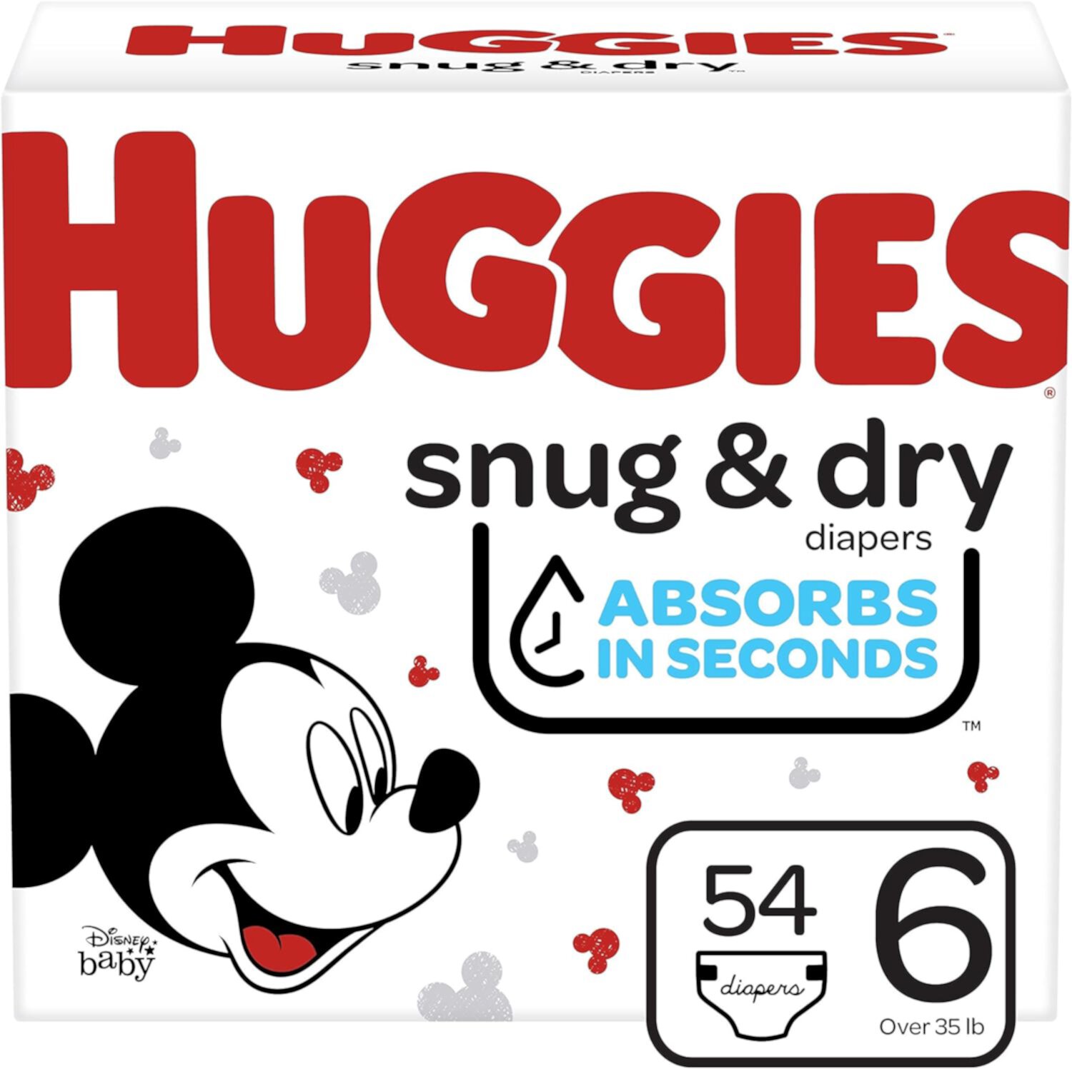 HUGGIES Snug and Dry Baby Diapers Big Pack, 54 Count Size 6 (54 Count) Huggies