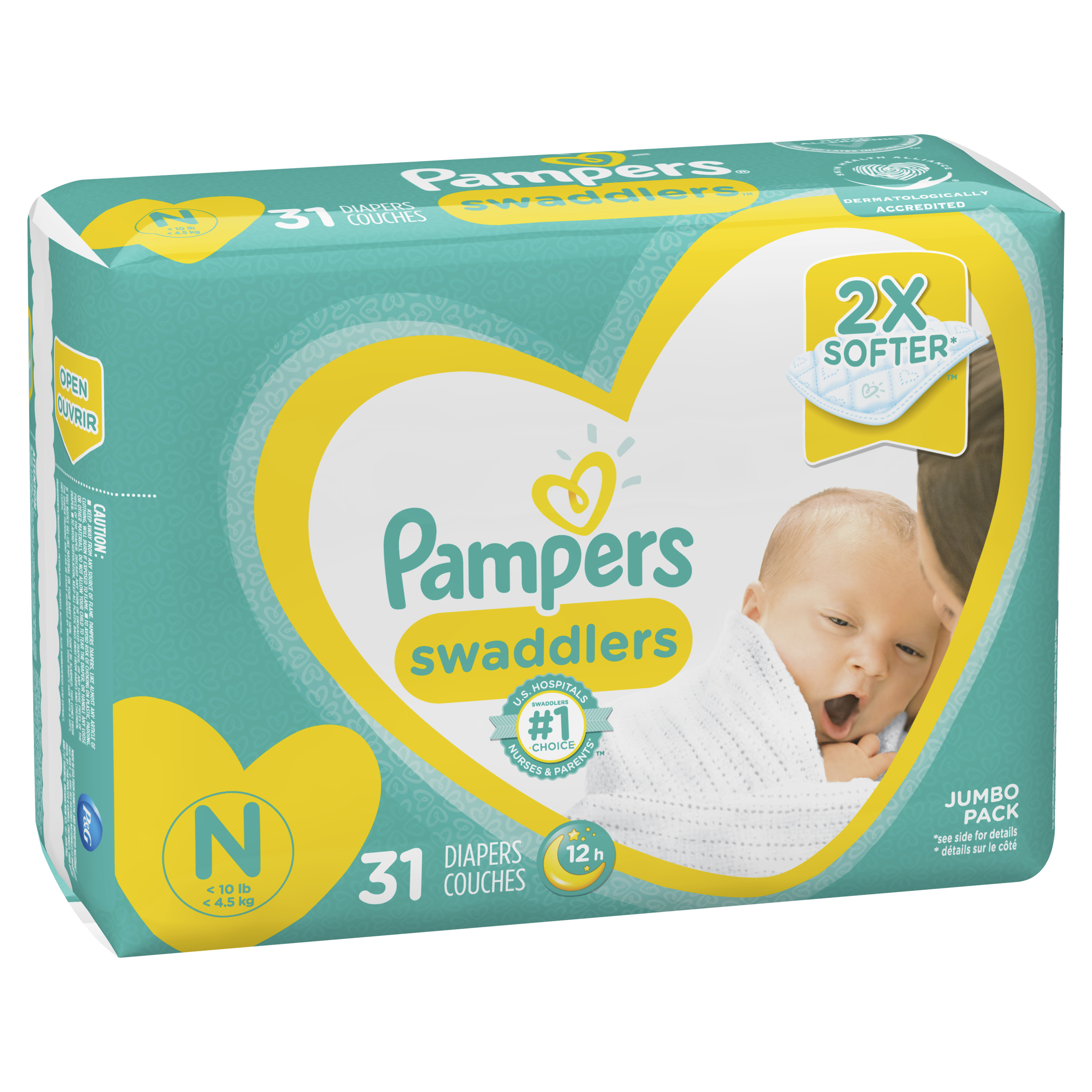 Pamper Swaddlers Newborn Diapers Size N-30 Count Pampers