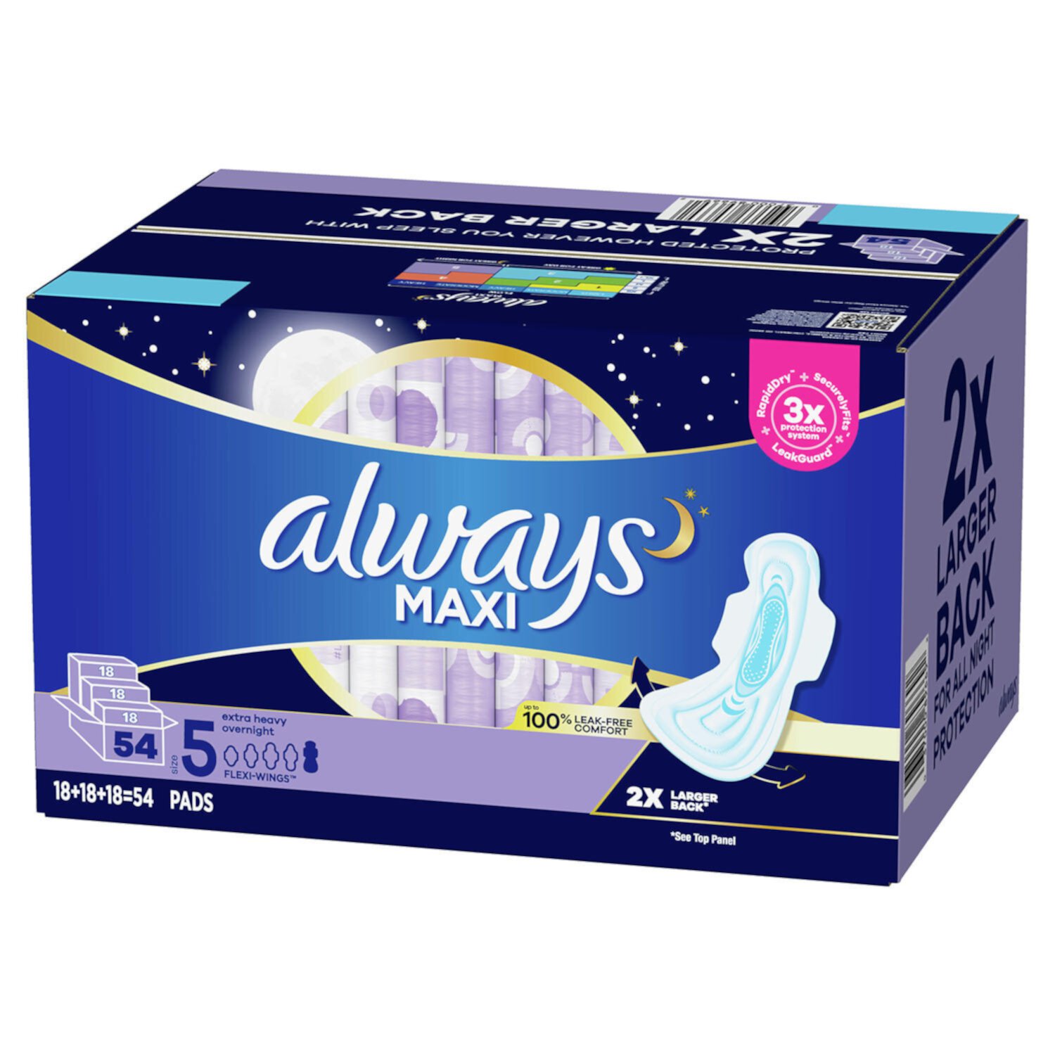 Always Maxi Overnight, Extra Heavy (54 ct.) Always