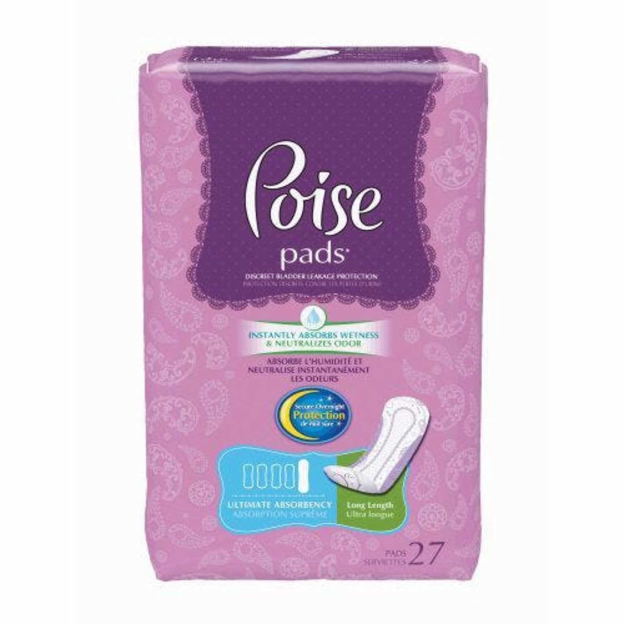 Poise Ultimate Absorbency Pads, Long, 27 Ct Visit the Poise Store