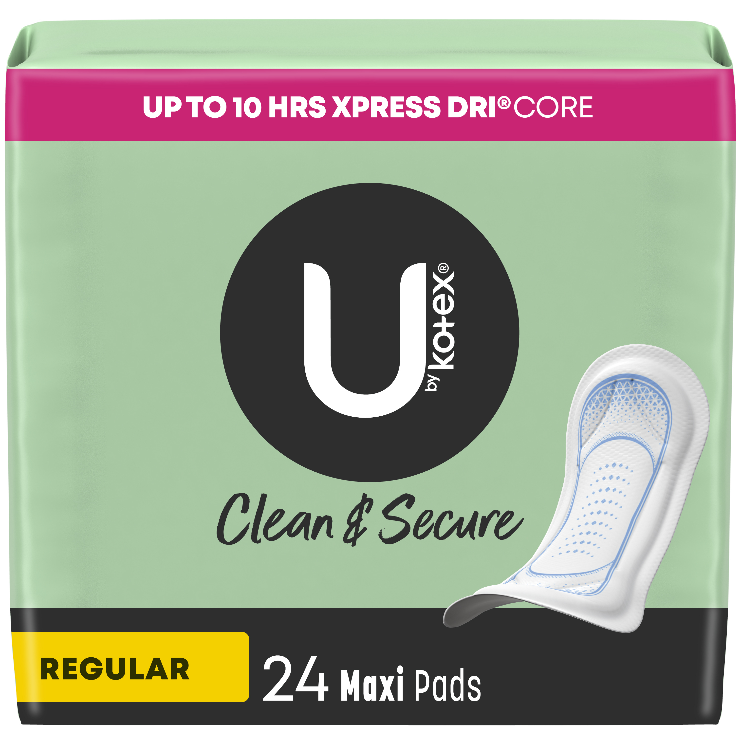 U by Kotex Security Maxi Feminine Pads, Regular Absorbency, Unscented, 24 Count Visit the Kotex Store