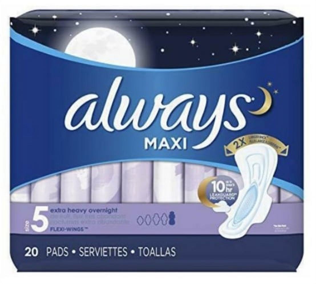 Always Maxi Pads Overnight Extra Heavy, 20 Each (Pack of 6) Visit the Always Store