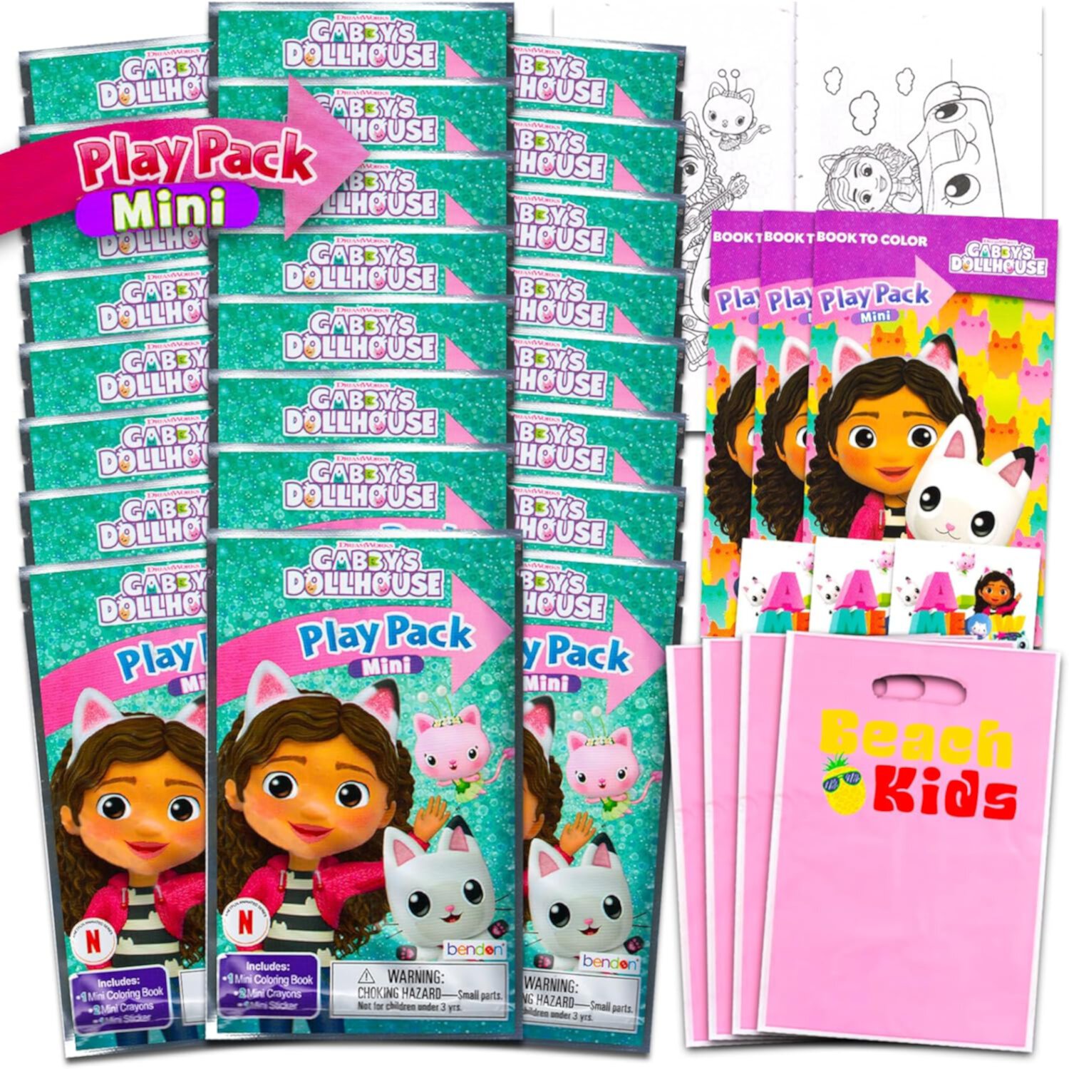 Gabby's Dollhouse Mini Party Favors Set for Kids - Bundle with 24 Mini Gabby's Dollhouse Grab n Go Play Packs with Coloring Pages, Stickers and More (Gabby's Dollhouse Birthday Party Supplies) Crenstone