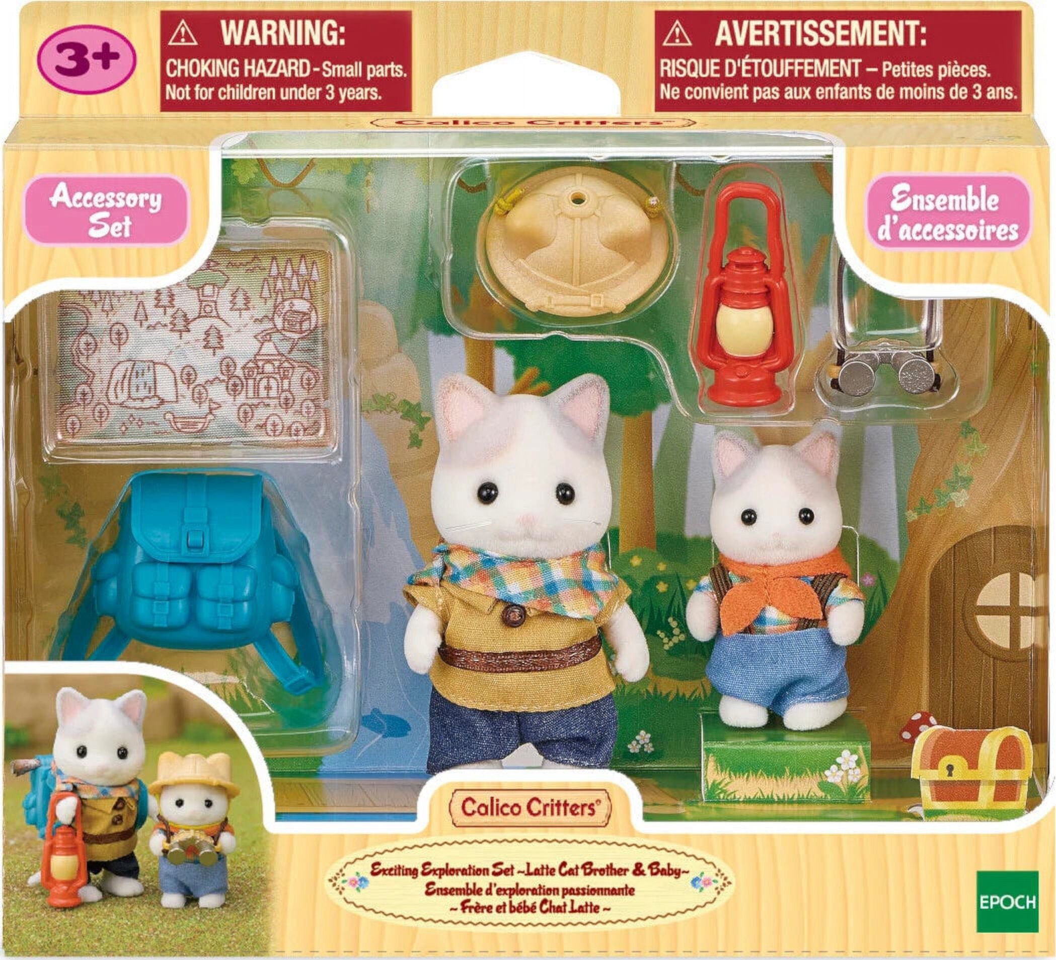 Calico Critters Exciting Exploration Set - Latte Cat Brother & Baby, Dollhouse Playset with Figures and Accessories Calico Critters