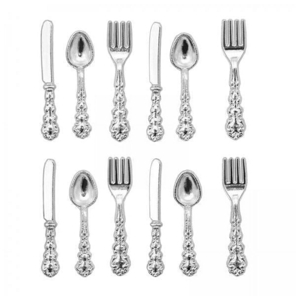 PETSOLA 4x1:12 Dollhouse Miniature Tableware Toys 1/12 Spoon Set PETSOLA