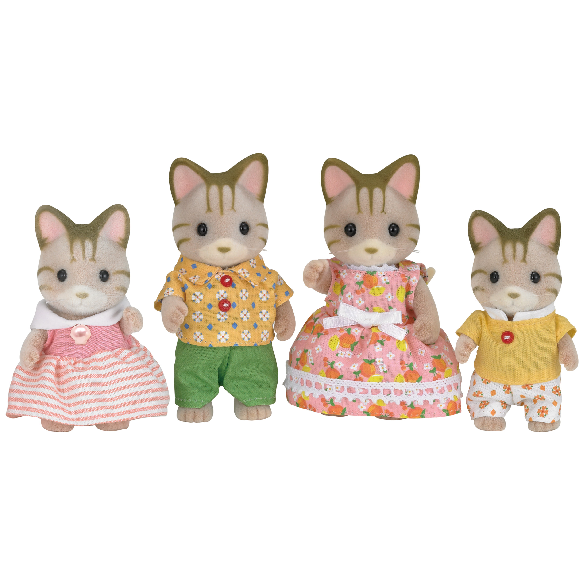 Calico Critters Sandy Cat Family, Set of 4 Collectible Doll Figures Calico Critters