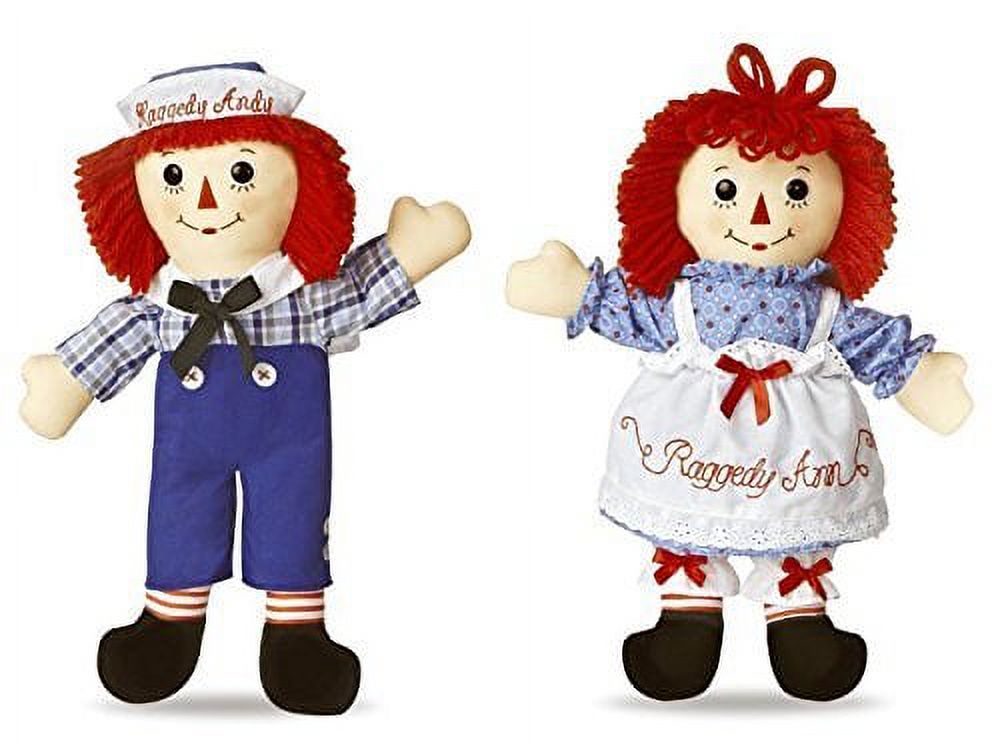 Aurora Bundle of 2 Dolls - Large 16'' Classic Raggedy Ann and Raggedy Andy Aurora