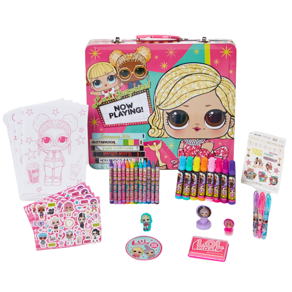 Disney Frozen Girls Art Kit with Carrying Tin Gel Pens Markers Stickers 200 Pc Disney