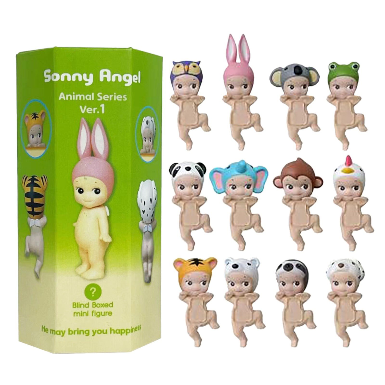 Sunny Angels Hippers Sonny Angel Box Back to Angel Car Fashion Play Doll Decor, Mini Figure Series- Sleep&Fruit, First Generation to Fourth Generation Animal Series Smiski Figures Clearance Hfjfnn