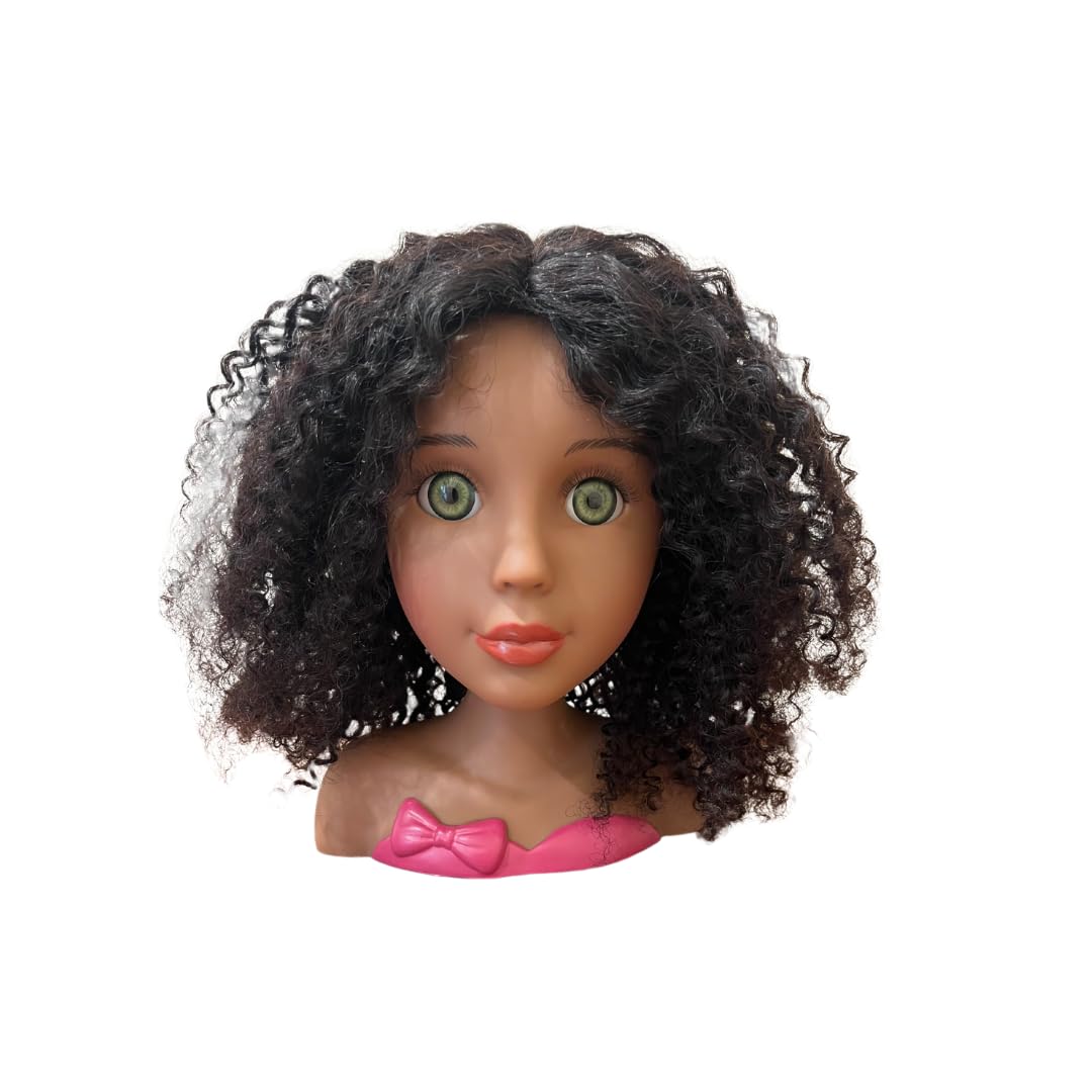 My Doll, 100% Human Hair Styling Head Doll Toy + Stand (Toffee w/Green Eyes) Generic