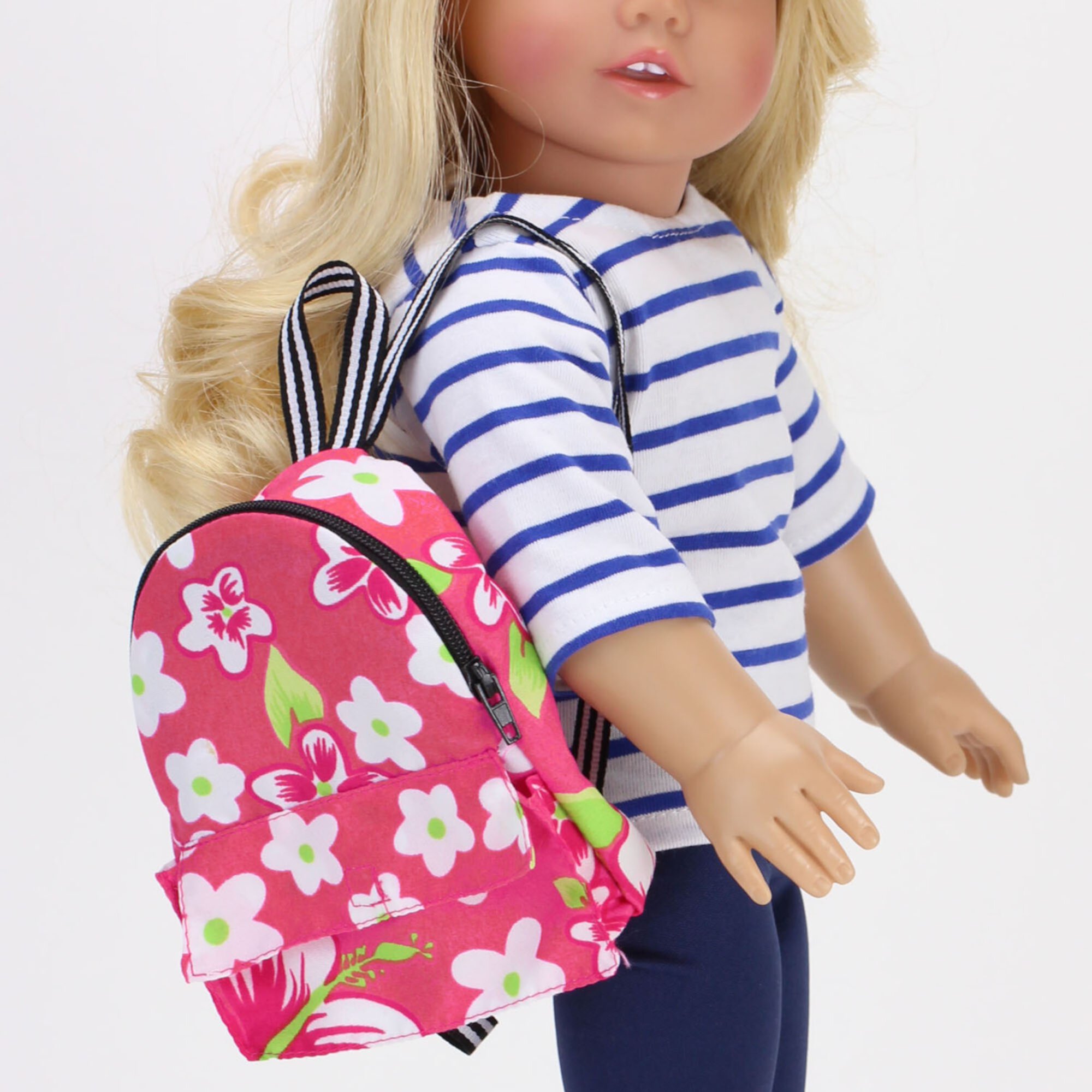 Sophia's Flower Print Backpack for 18" Dolls, Hot Pink Sophia's