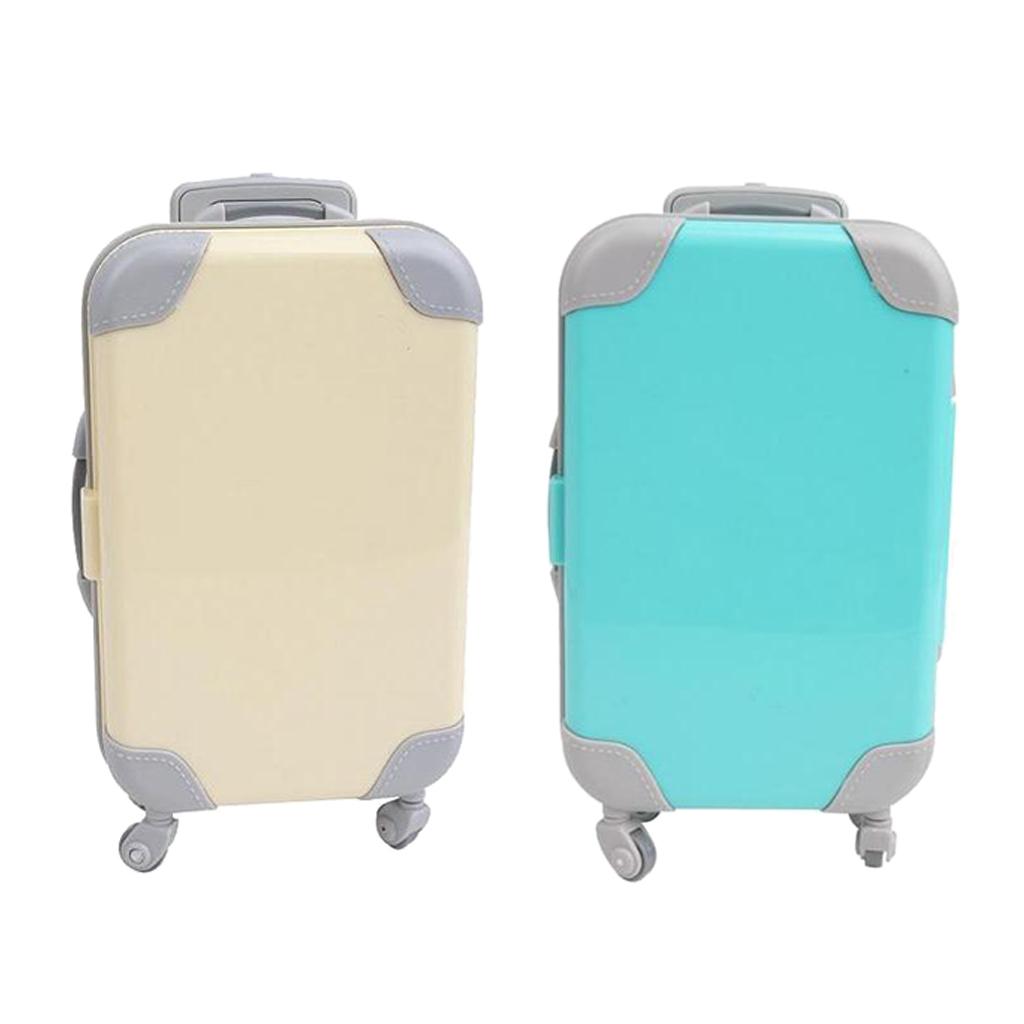 2x Suitcase Luggage 3D Trunk Fit for 18" Girl Doll Pretend toy children kids Toys MERIGLARE