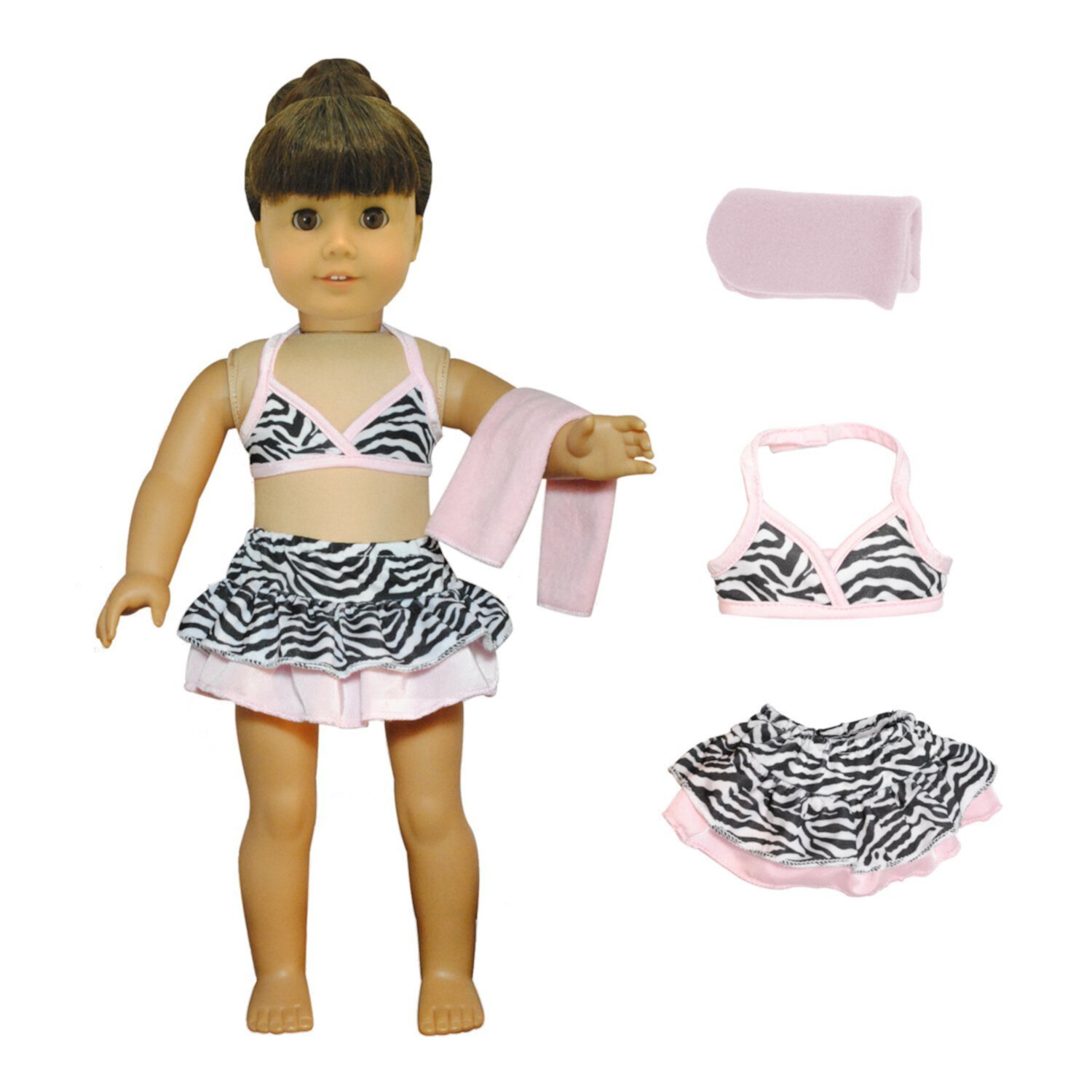 Doll Clothes - Bikini Swimsuit Set Fits American Girl Doll & 18 inch Dolls Pink Butterfly Closet