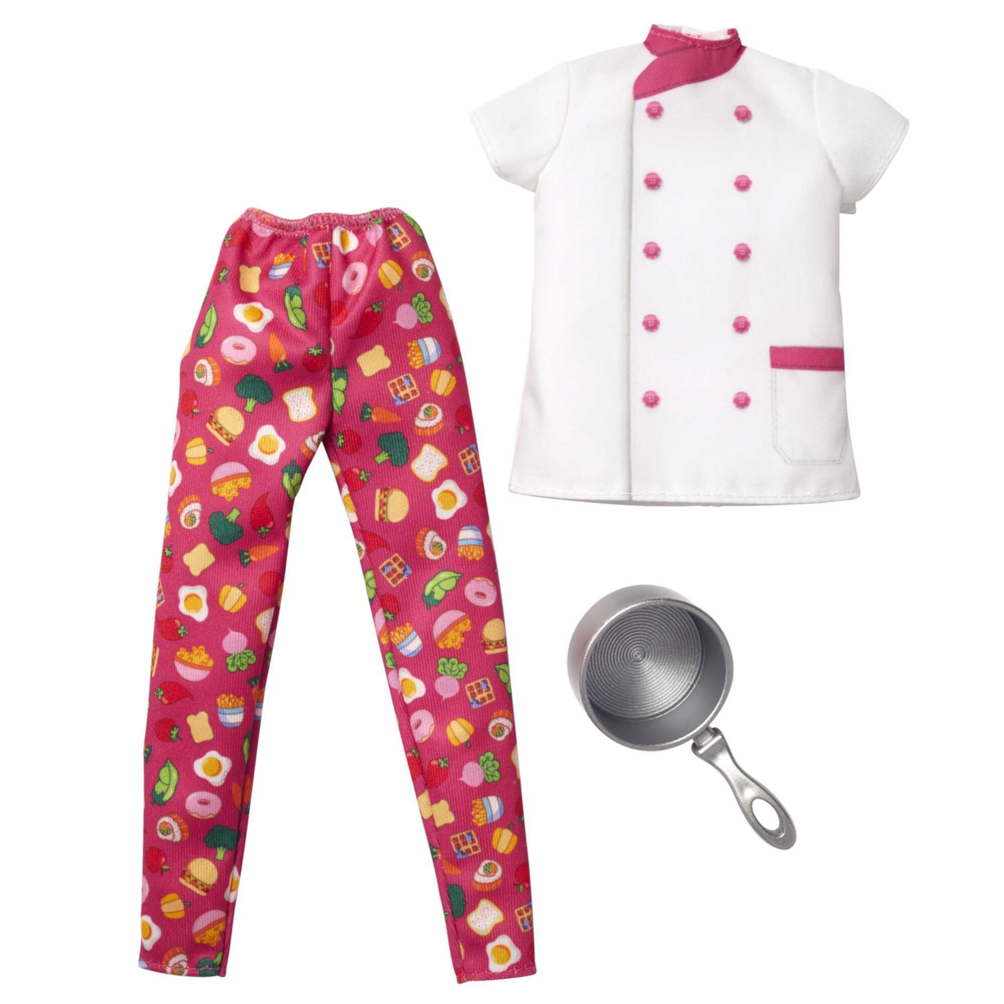 Barbie Chef Fashion Pack, Clothing Set for Dolls with Jacket, Pants & Pot Accessory Barbie