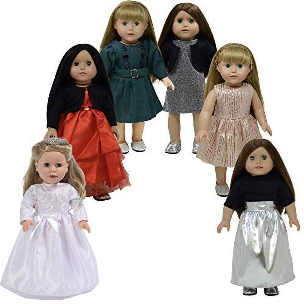 18 Inch Doll Clothes Set of 10 pc for American Girl Doll Clothing - fits 18 inch Doll Dresses The New York Doll Collection