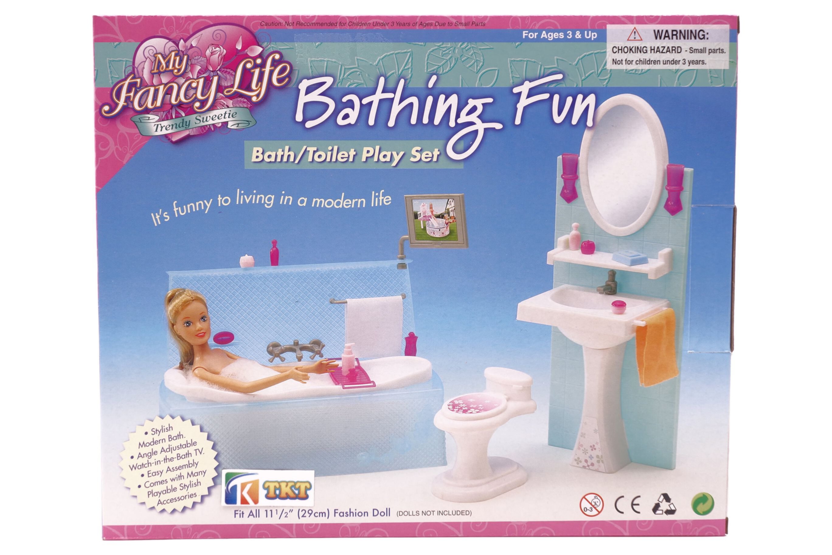 Gloria My Fancy Life Bathing Fun Barbie Doll Accessories, 6 Pieces Barbie