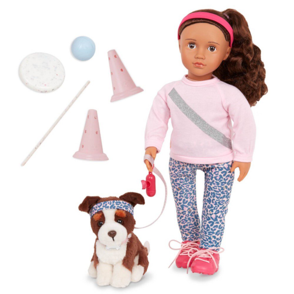 Our Generation Natalia & Nillie 18" Doll & Pet Training Set Our Generation