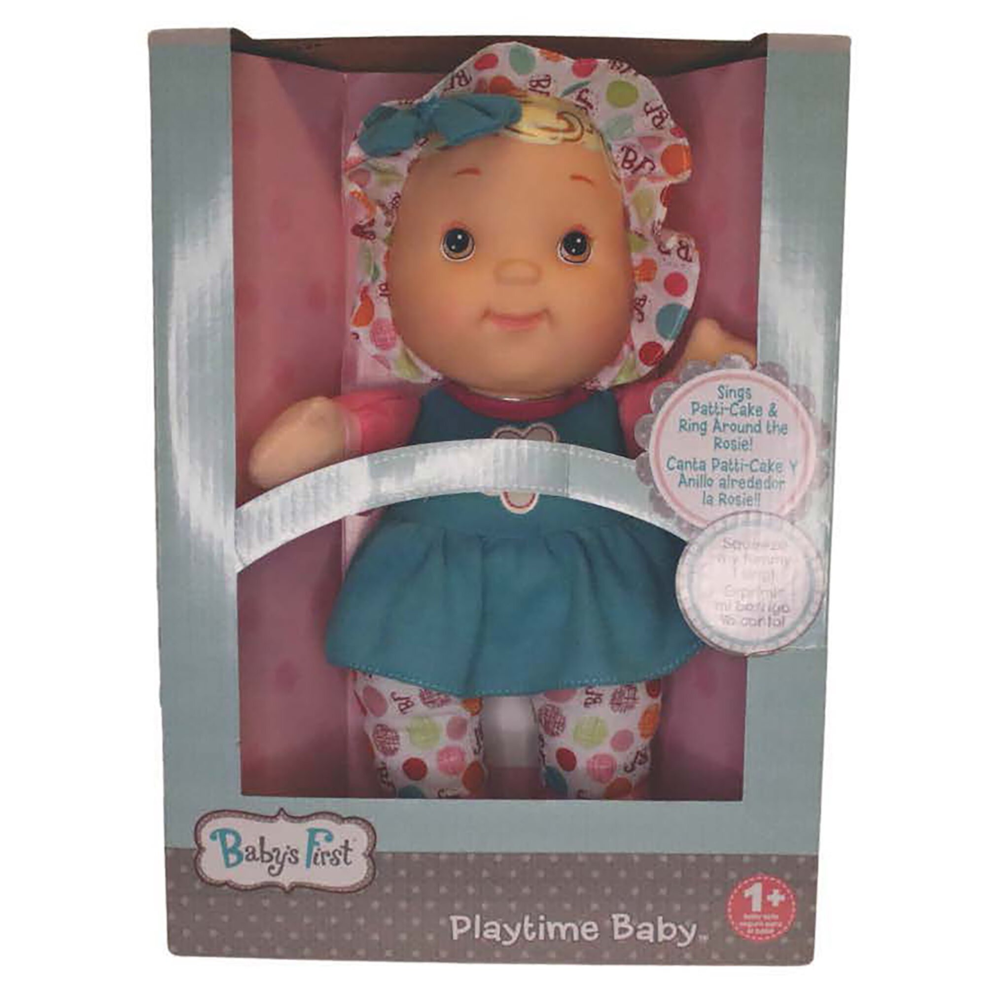 Goldberger Baby's First 12" Soft Body Playtime Baby Doll with Teal Dress Baby's First