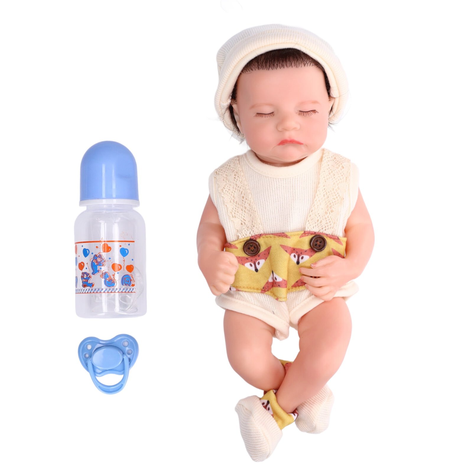 Mgaxyff  12 Inch Silicone Doll Lifelike Eye Closed Emulational Newborn Baby Dolls Washable Mgaxyff