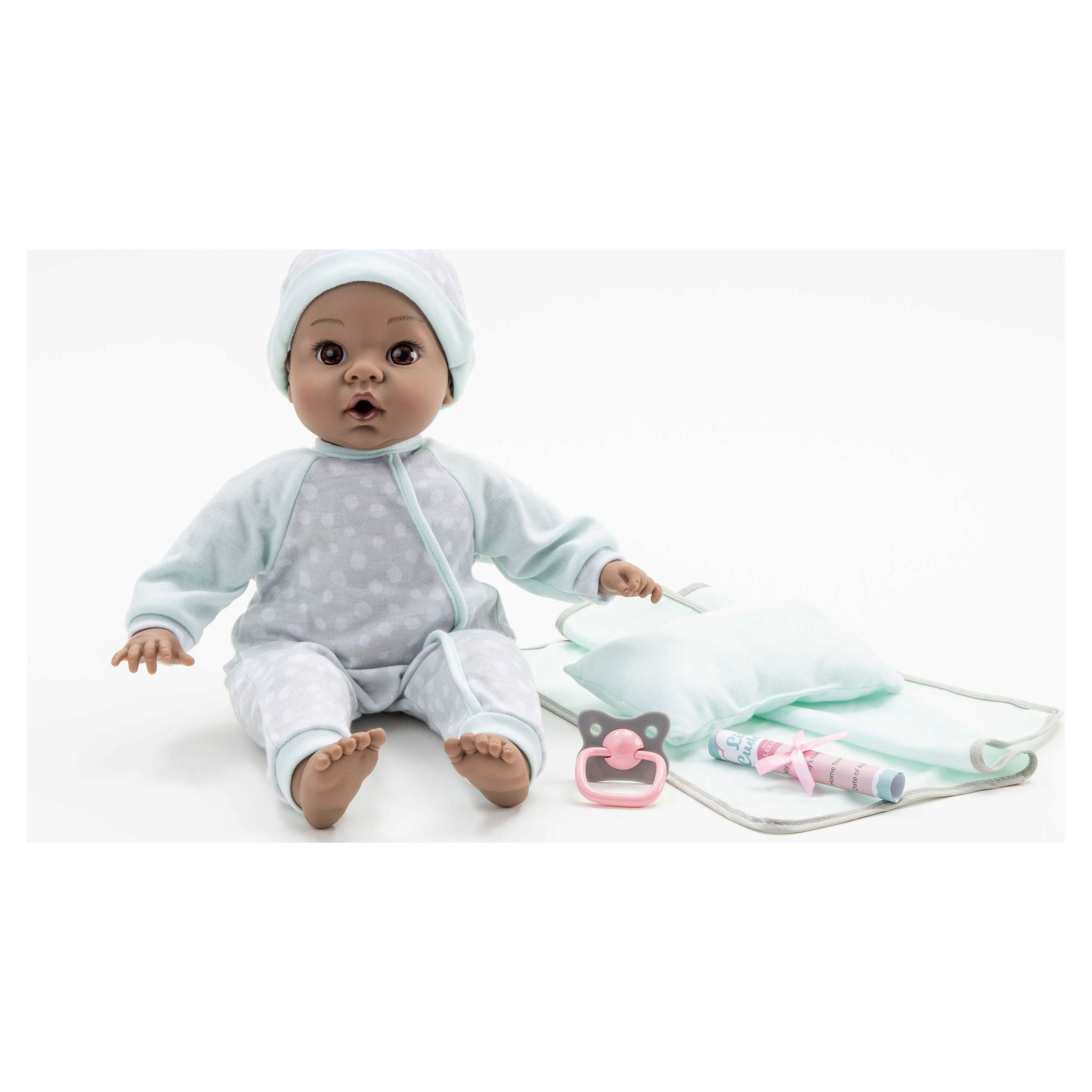 Madame Alexander Li'l Cuddles Dark Skin Tone Adoption Doll Playset, 5 Pieces Madame Alexander