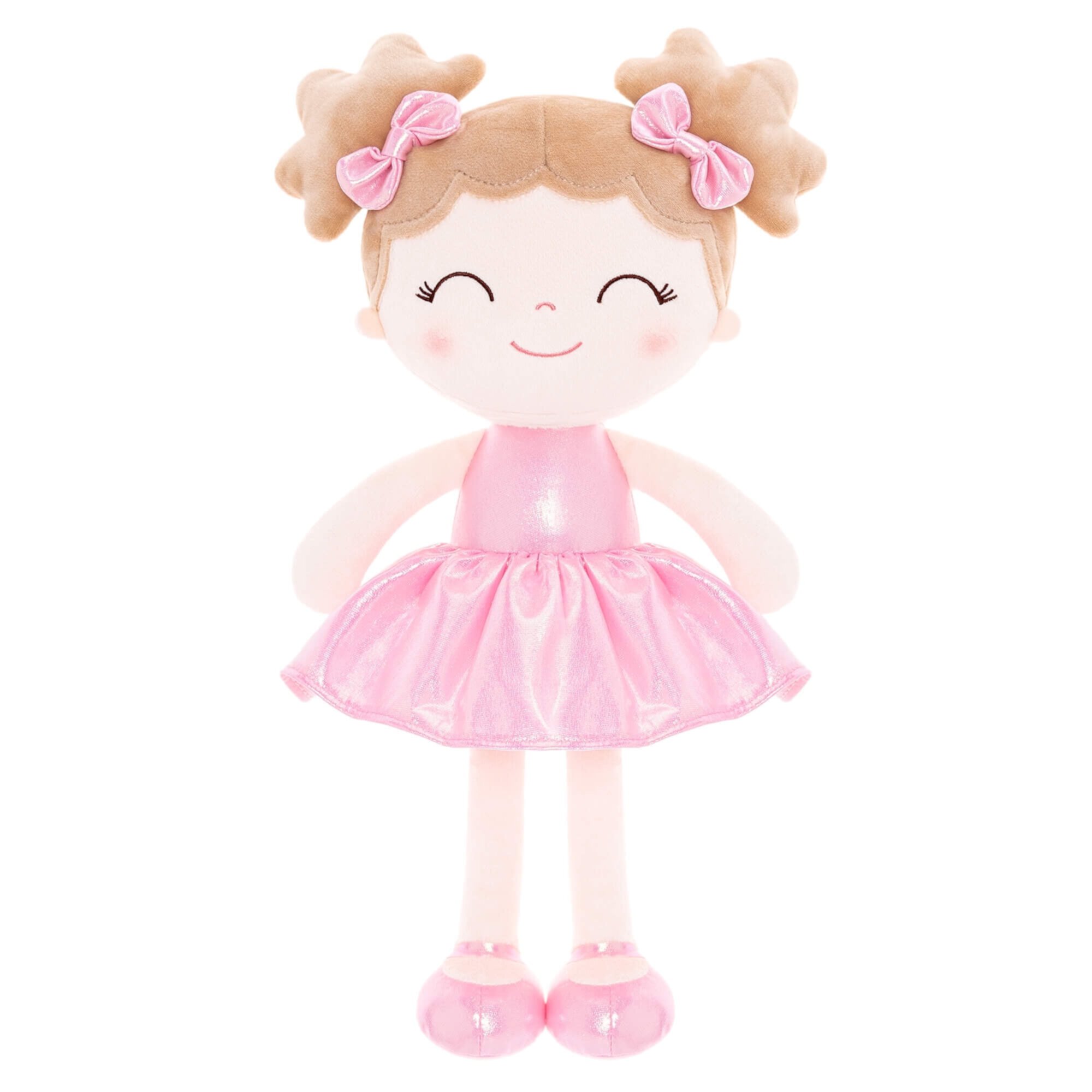 Gloveleya Toddler Stuffed Dolls Girl Gifts Plush Baby Doll Figure Toys Pink 12 inch Gloveleya