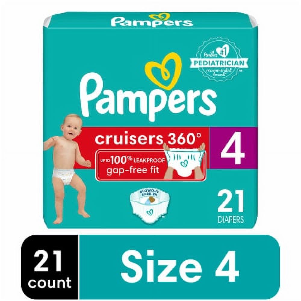 2X - Pampers Cruisers 360 Baby Diapers Size 4 (22-37 lbs) Pampers