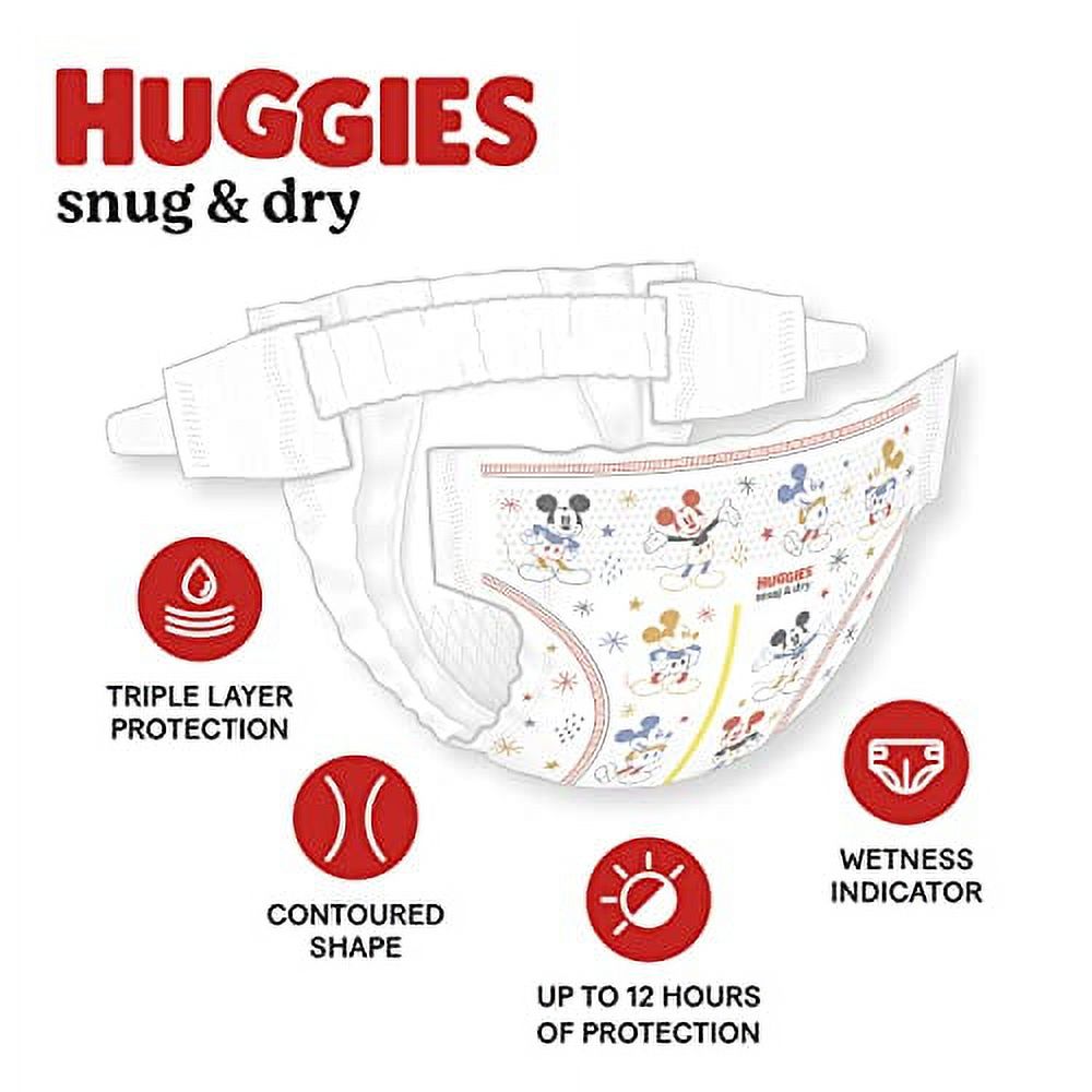 Huggies Snug & Dry Baby Diapers, Size 4, 180 Ct, One Month Supply Huggies