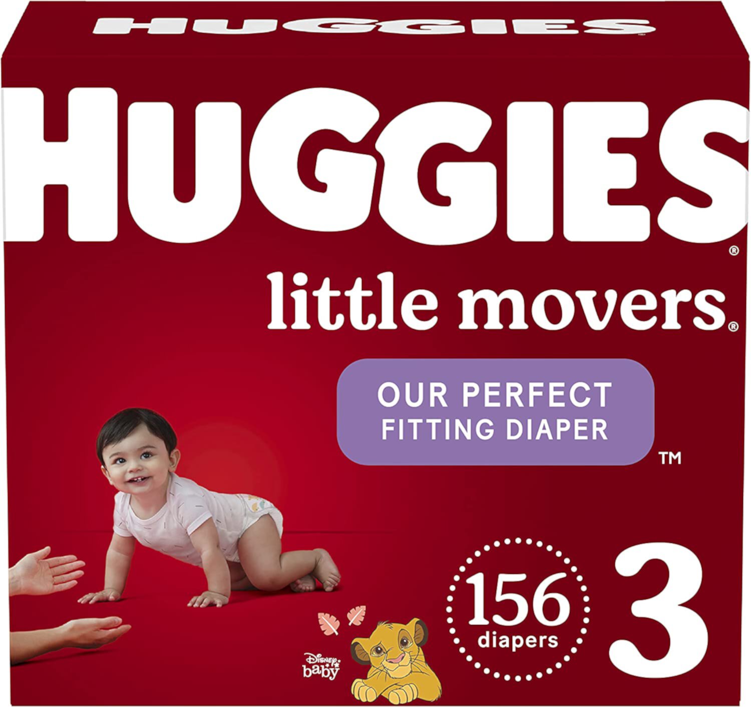 Baby Diapers Size 3 (16-28 lbs), 156 Ct, Huggies Little Movers Huggies