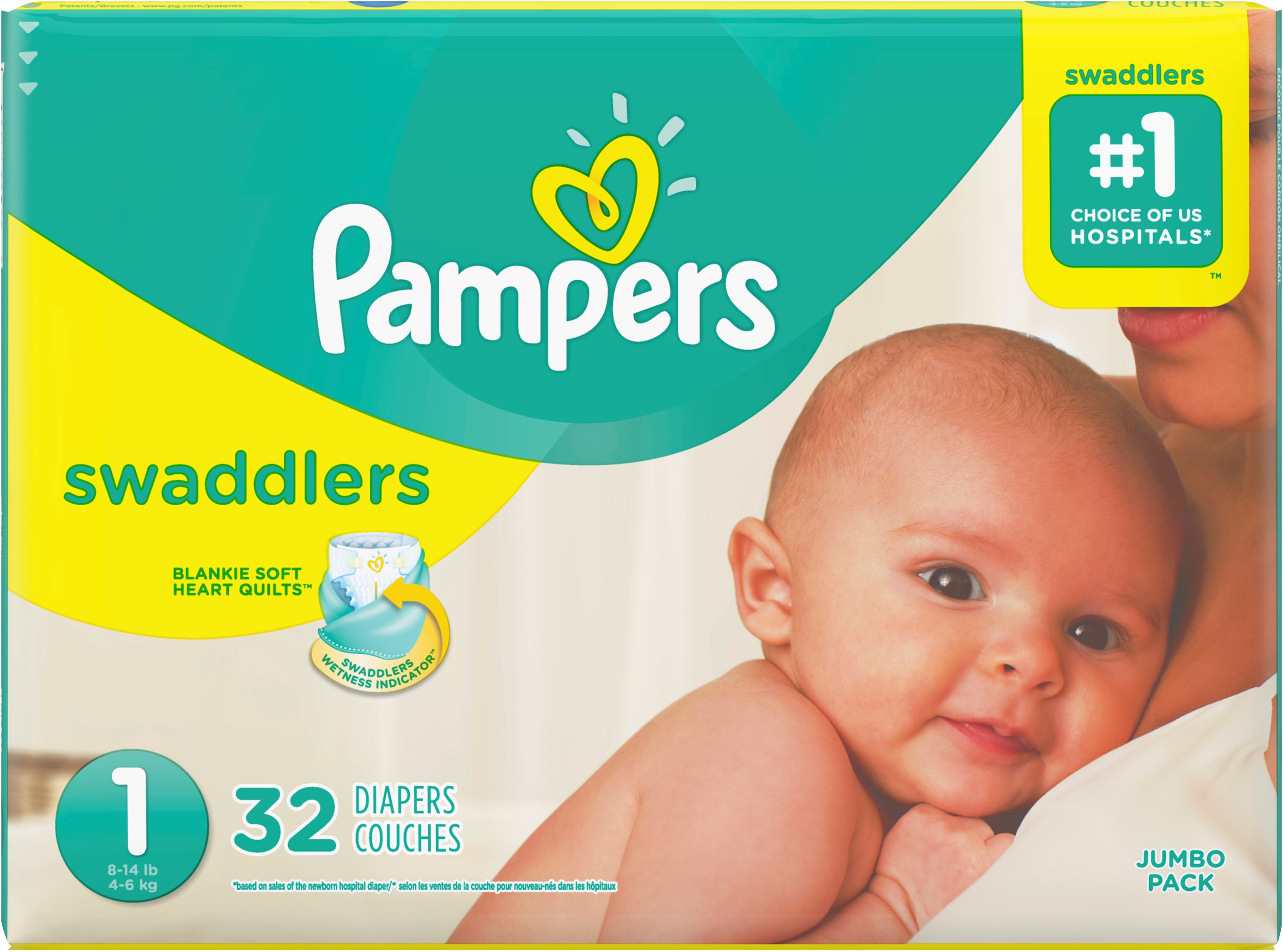 Pampers Swaddlers Diapers Sesame Beginnings, Size 1, 32 ea (Pack of 2) Pampers